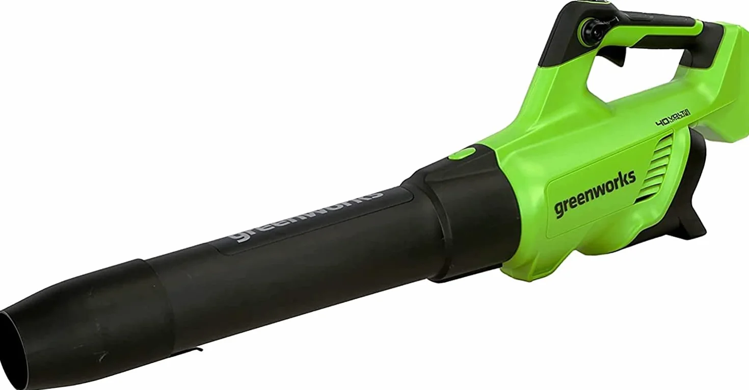 Greenworks GD40AB Akumulatorowa dmuchawa do liści z tempomatem, silnik bezszczotkowy, 210 km na godzinę, 15,6 m³ na min, funkcja turbo, bez baterii 40 V i ładowarki