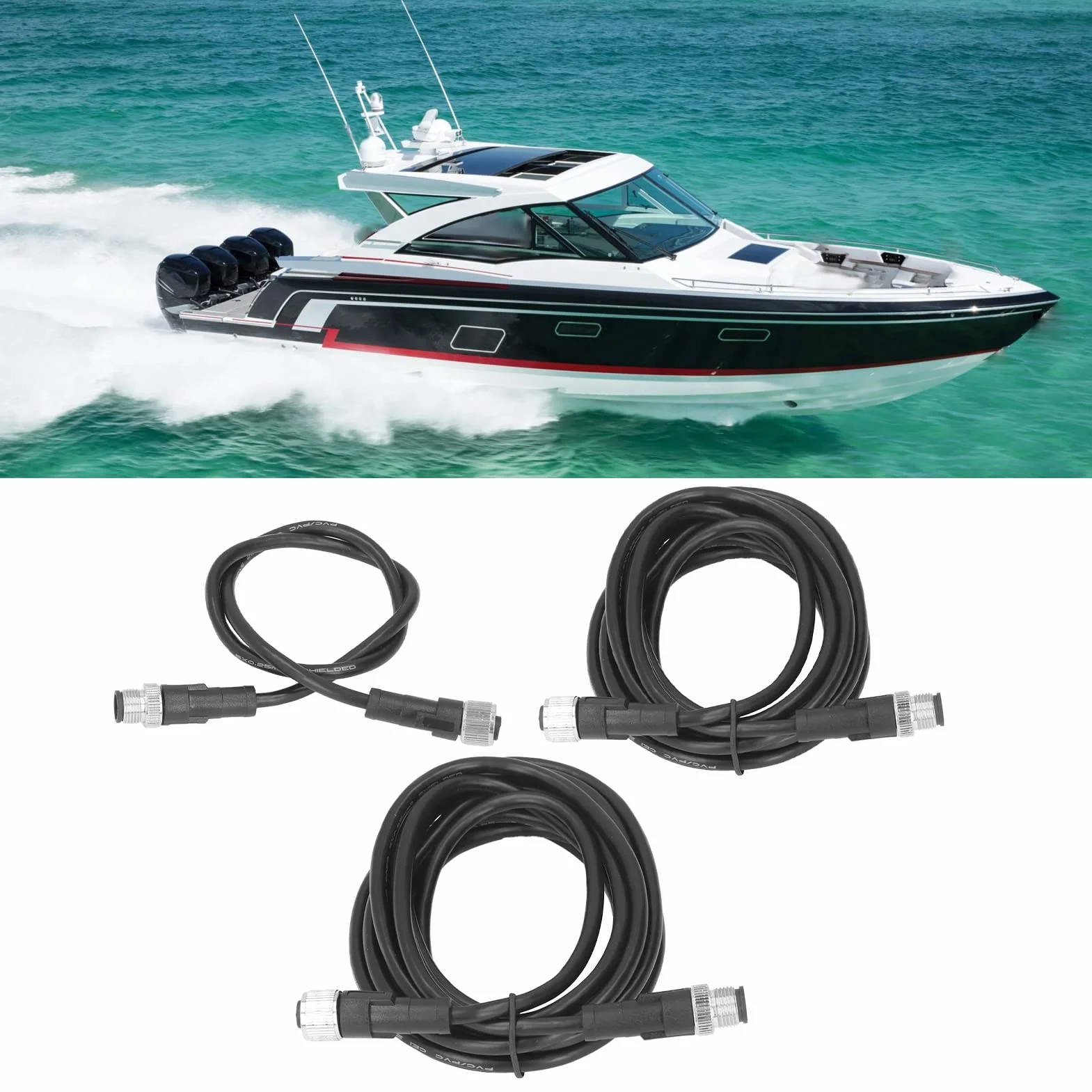 Przedłużacz KIMISS, Kabel Opadowy Szkieletu łodzi do NMEA 2000 Zamiennik dla Garmin Lowrance Simrad B & G Navico Networks(4 metry)
