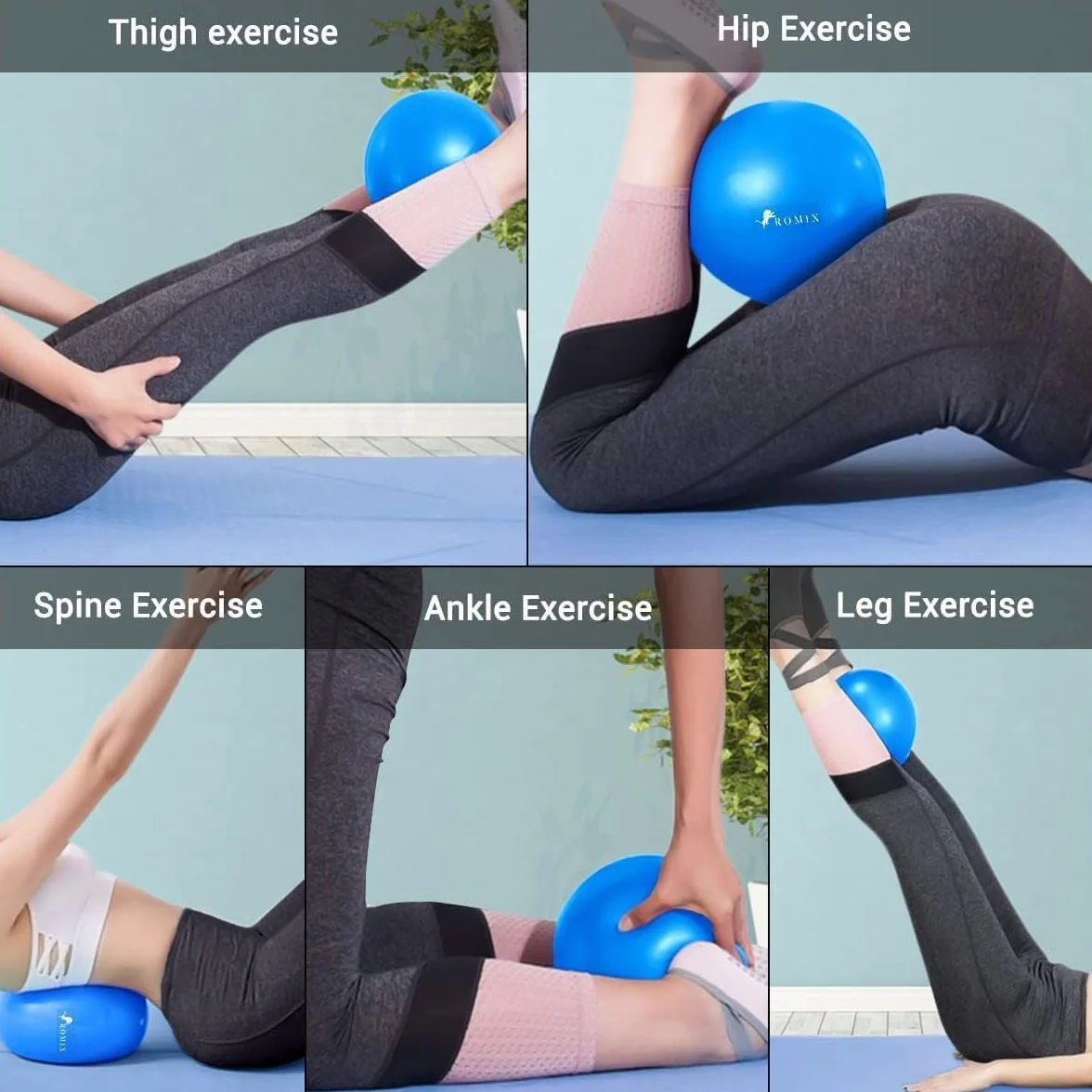 ROMIX Piłka do Pilatesu, 23cm Antypoślizgowa Piłka Gimnastyczna dla Fitness Stabilność, Anti-Burst Piłki Ćwiczeń do Jogi Barre Domu Siłownię Biura