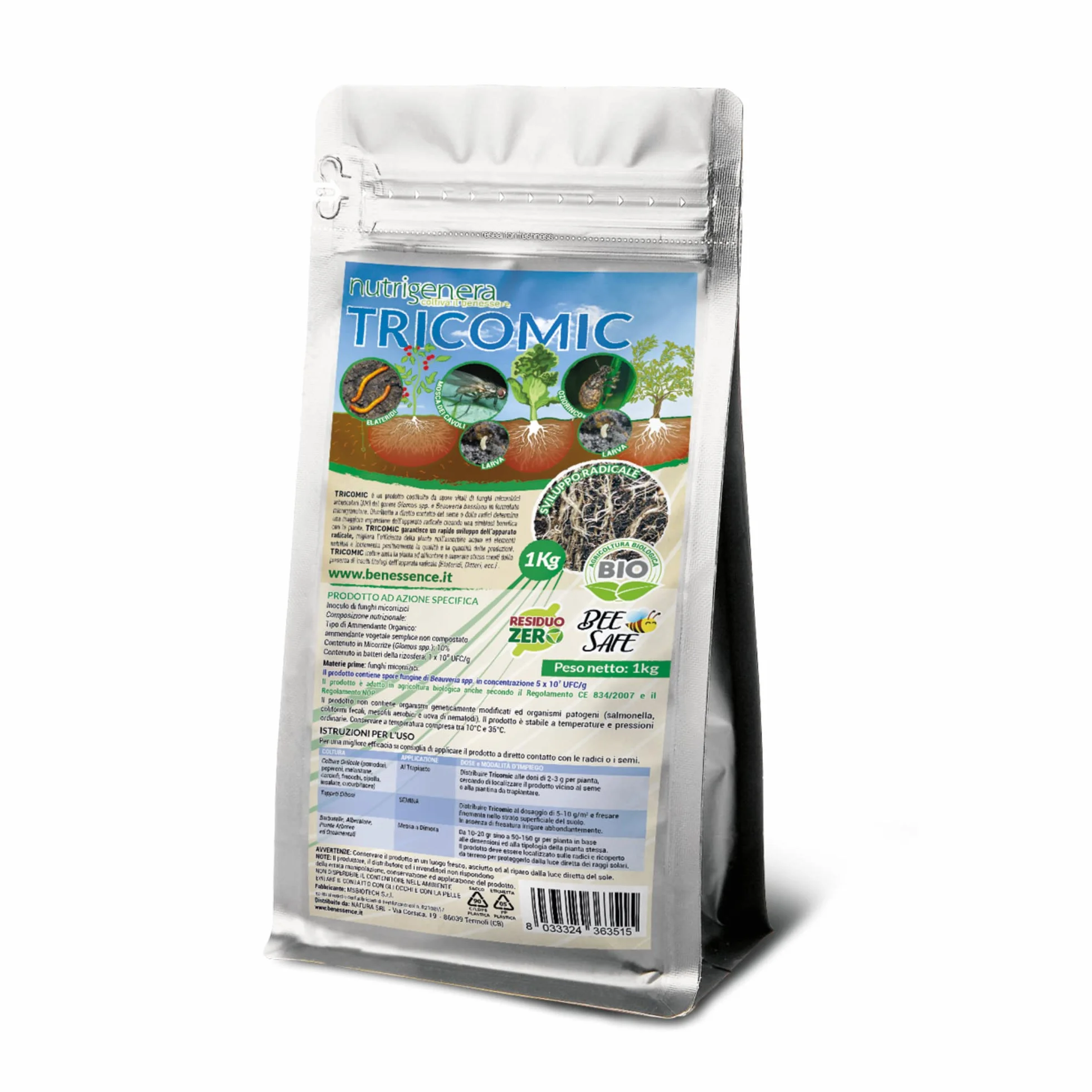 Tricomic Bio – Inokulo z grzybów mikoryzowych, Beauveria bassiana, Metarhizium – stymuluje ekspansję korzeni – 1 kg