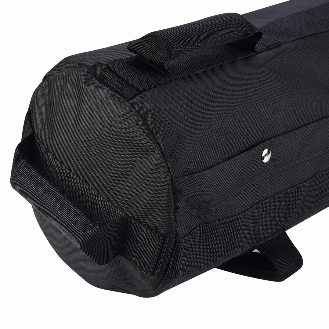 Jecxep Worek z piaskiem, regulowana torba treningowa do fitnessu i crossfitu, zestaw ciężkich ciężarków treningowych z 3 torbami wewnętrznymi, 6 uchwytami, czarna, nylon, 65 x 23 cm