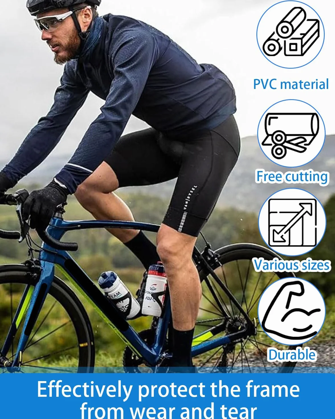 Folia ochronna na ramę roweru MTB karbon 4 sztuki
