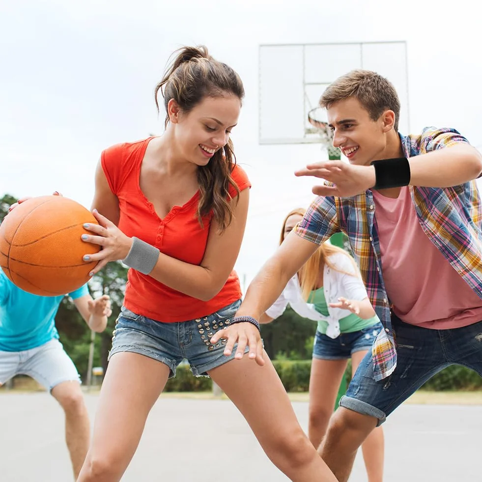 Flintronic Opaska na nadgarstek sportowa, 6 sztuk, opaska na nadgarstek, chłonne bluzy na siłownię, do tenisa, biegania, koszykówki
