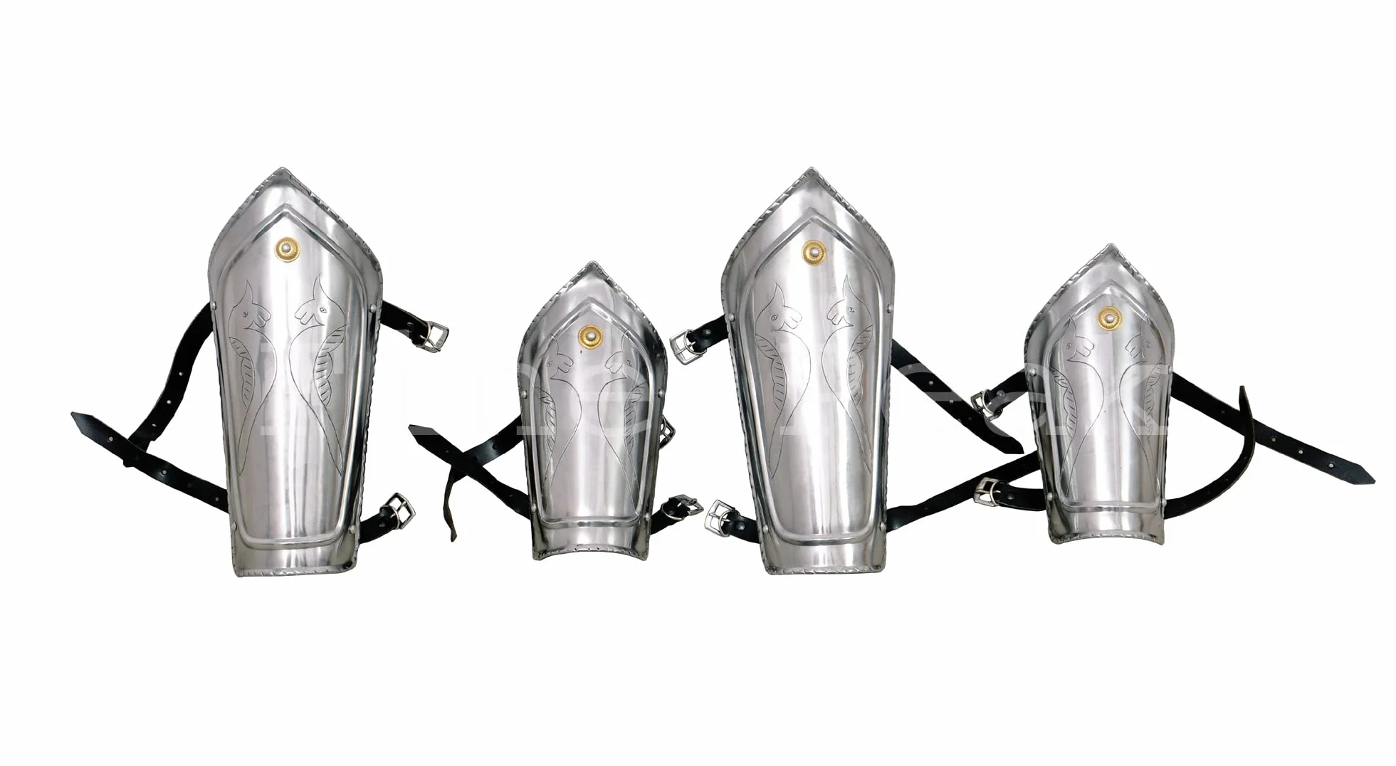Zestaw Zbroi Rycerza Średniowiecznego Gorget Stalowy z Vambraces i Nakolannikami