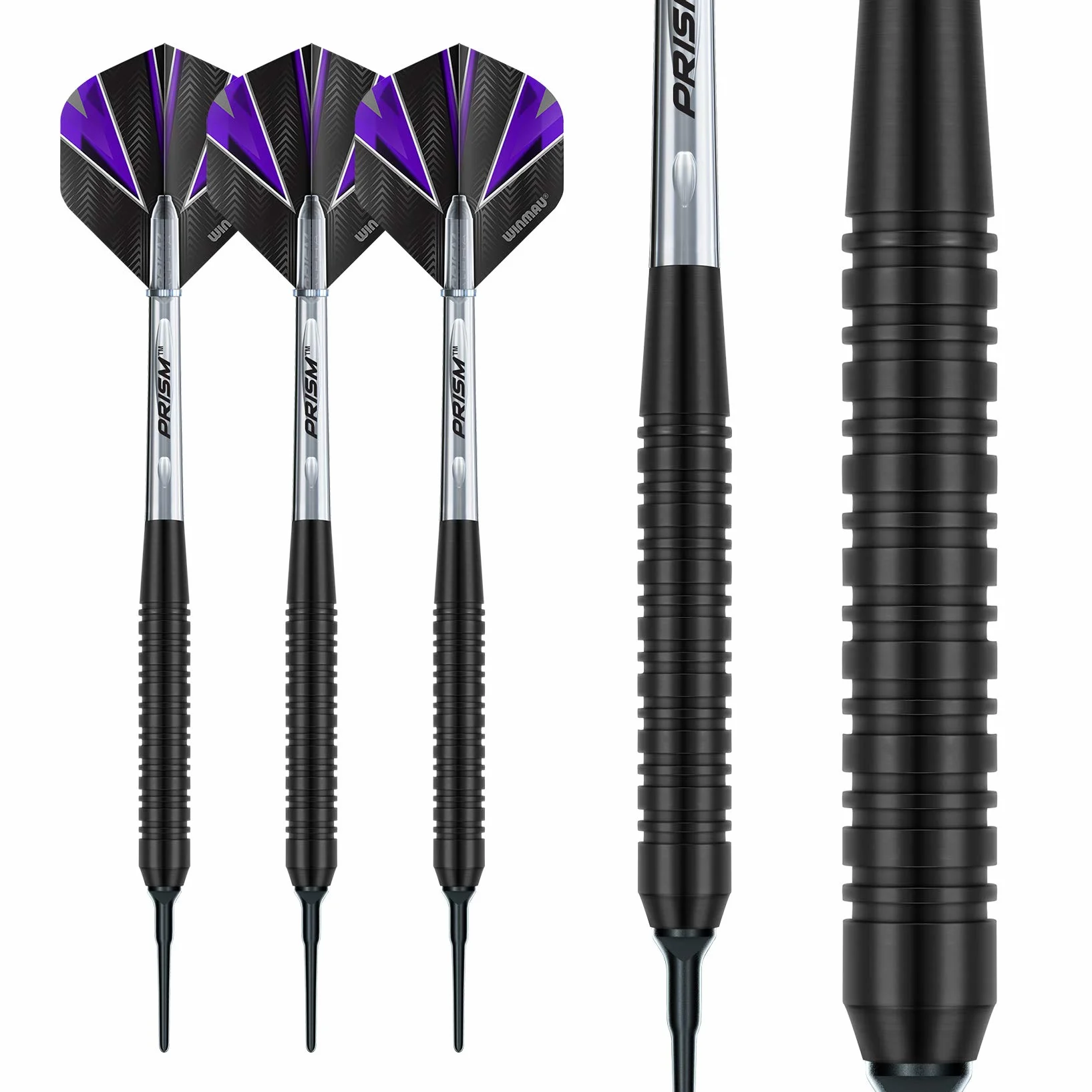 Winmau Apocalypse Brass Softip zestaw rzutek do darta z piórami i trzonkami