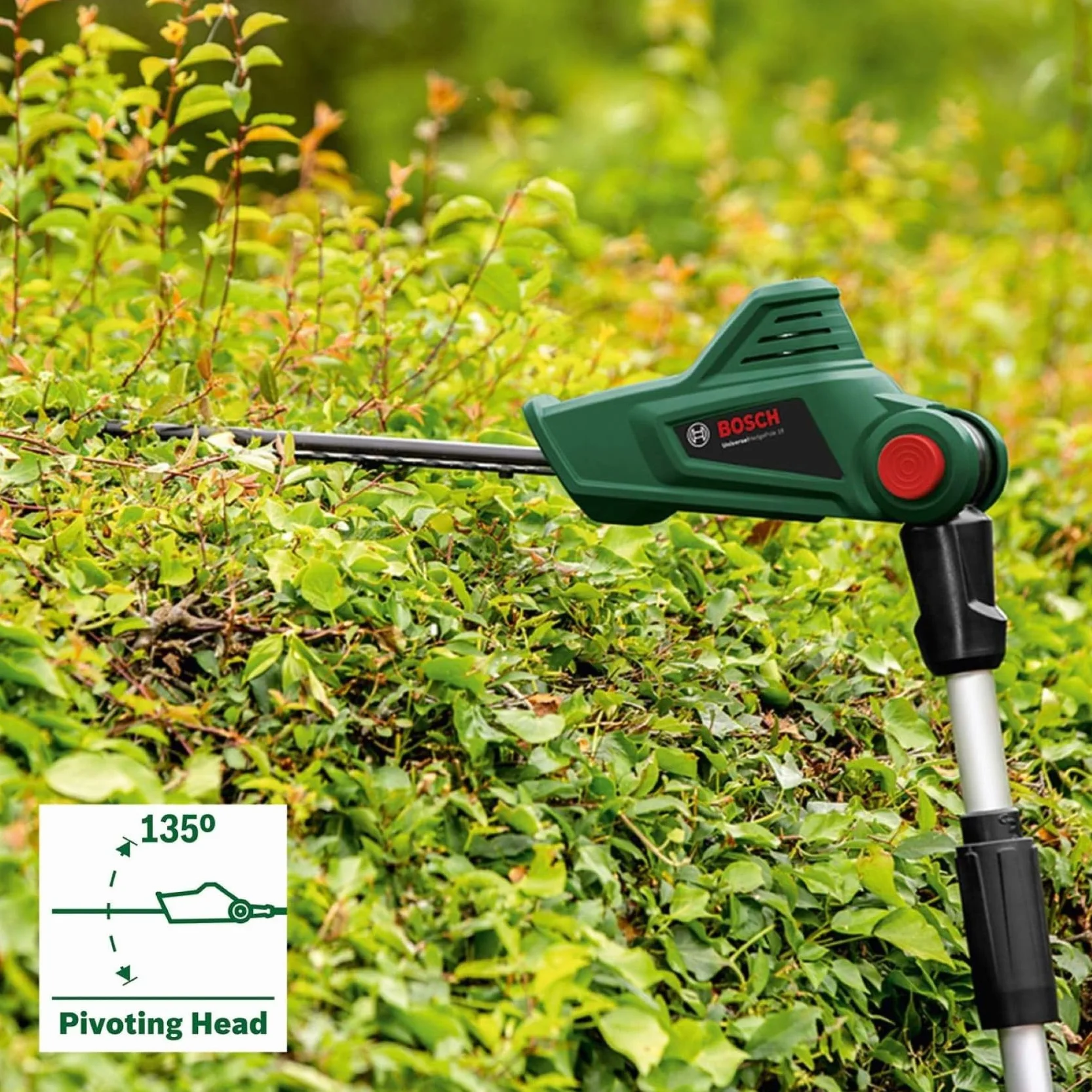 Bosch Home And Garden: akumulatorowy sekator teleskopowy Universal HedgePole 18 (długość ostrza 43 cm, zasięg do 2.6 m)