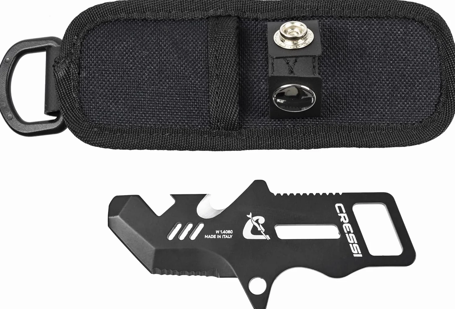 Cressi Kai Mini Knife Profesjonalny Nóż Do Nurkowania, Czarny