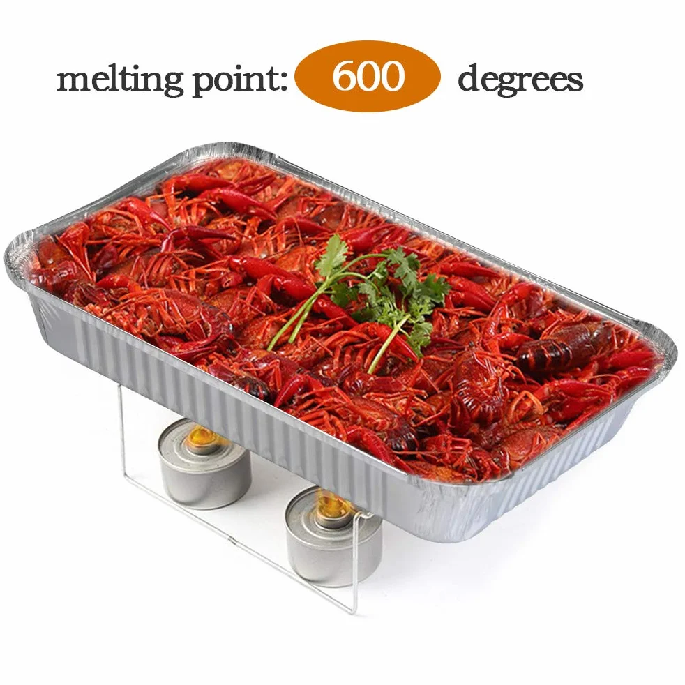 FOCCTS 25 szt. aluminiowych tacek do grillowania, zaczerwienień, pieczenia, zamrażania i przechowywania dużych pojemników na żywność z folii aluminiowej 31 cm x 21 cm x 5 cm