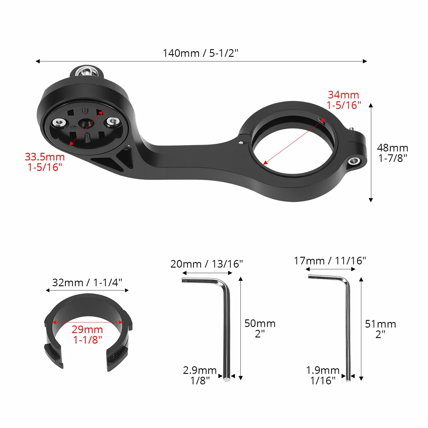 QWORK® Uchwyt komputera rowerowego kompatybilny z Garmin, Wahoo, Bryton Bike Computer, do kierownicy rowerowej 31,8 mm, mocowanie z szybkim zwalnianiem