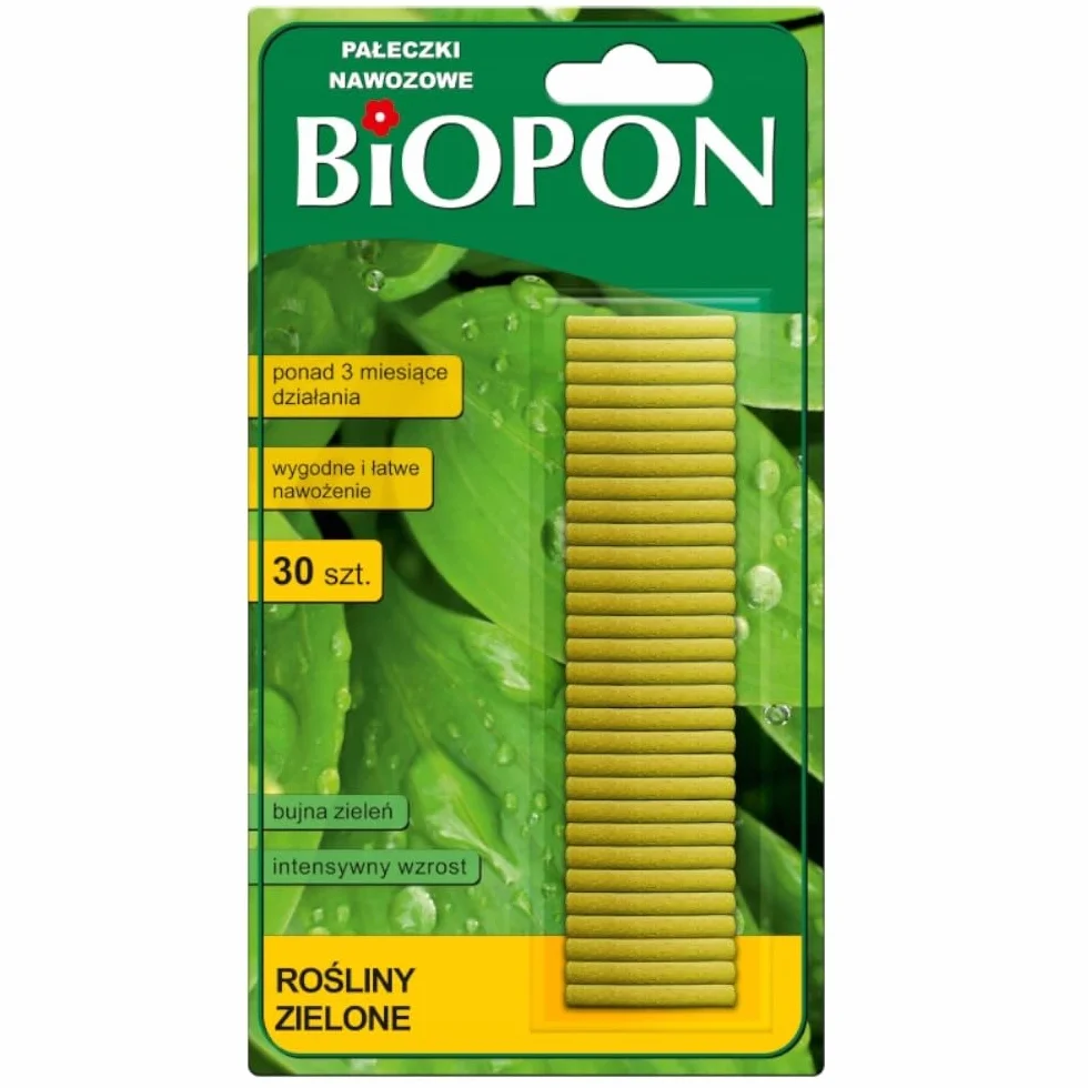 BIOPON Pałeczki nawozowe do roślin zielonych 30szt