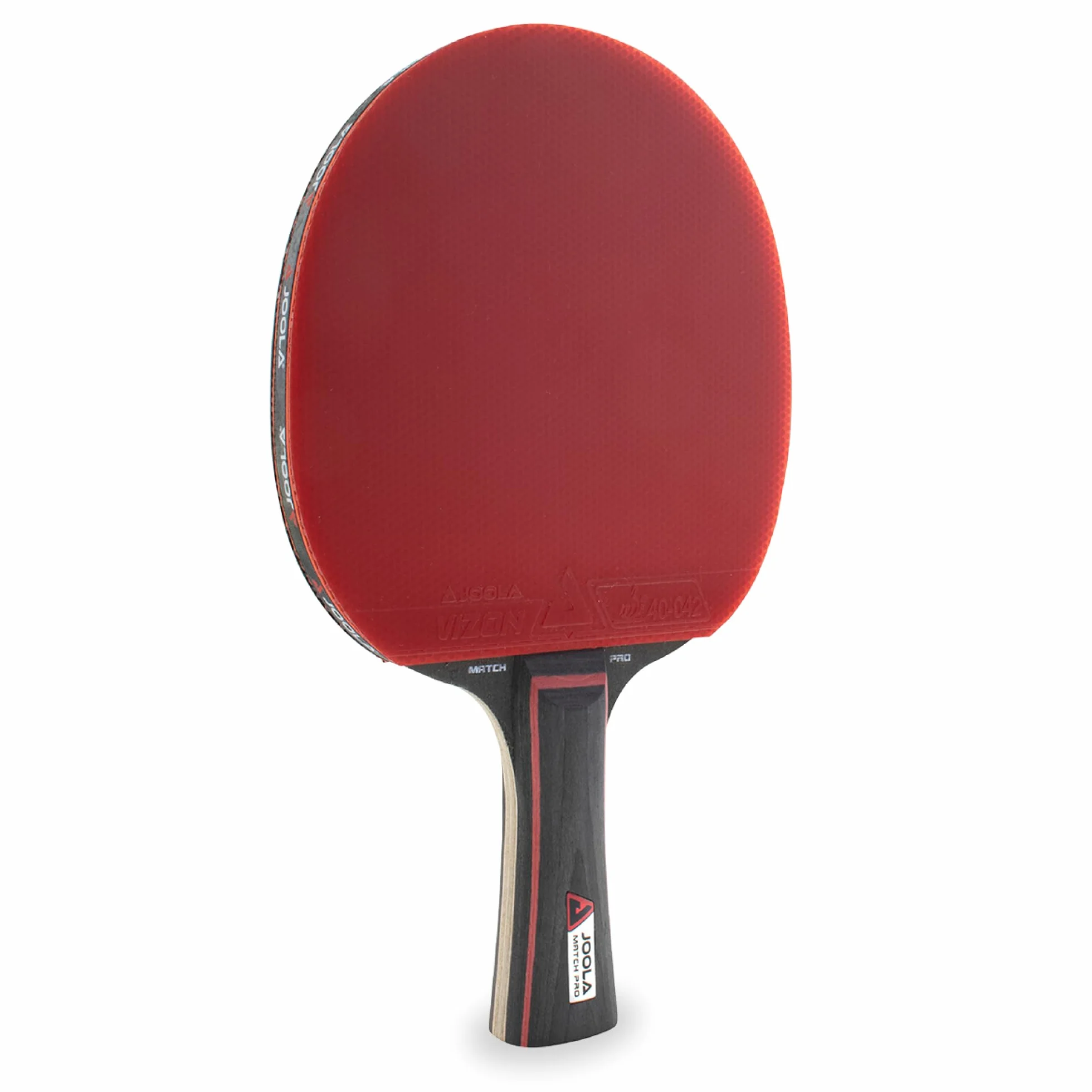 JOOLA Rakieta do tenisa stołowego Match PRO ITTF uniwersalna rakietka do tenisa stołowego, 4 gwiazdki, kolor czarny/czerwony, grubość gąbki 1,8 mm