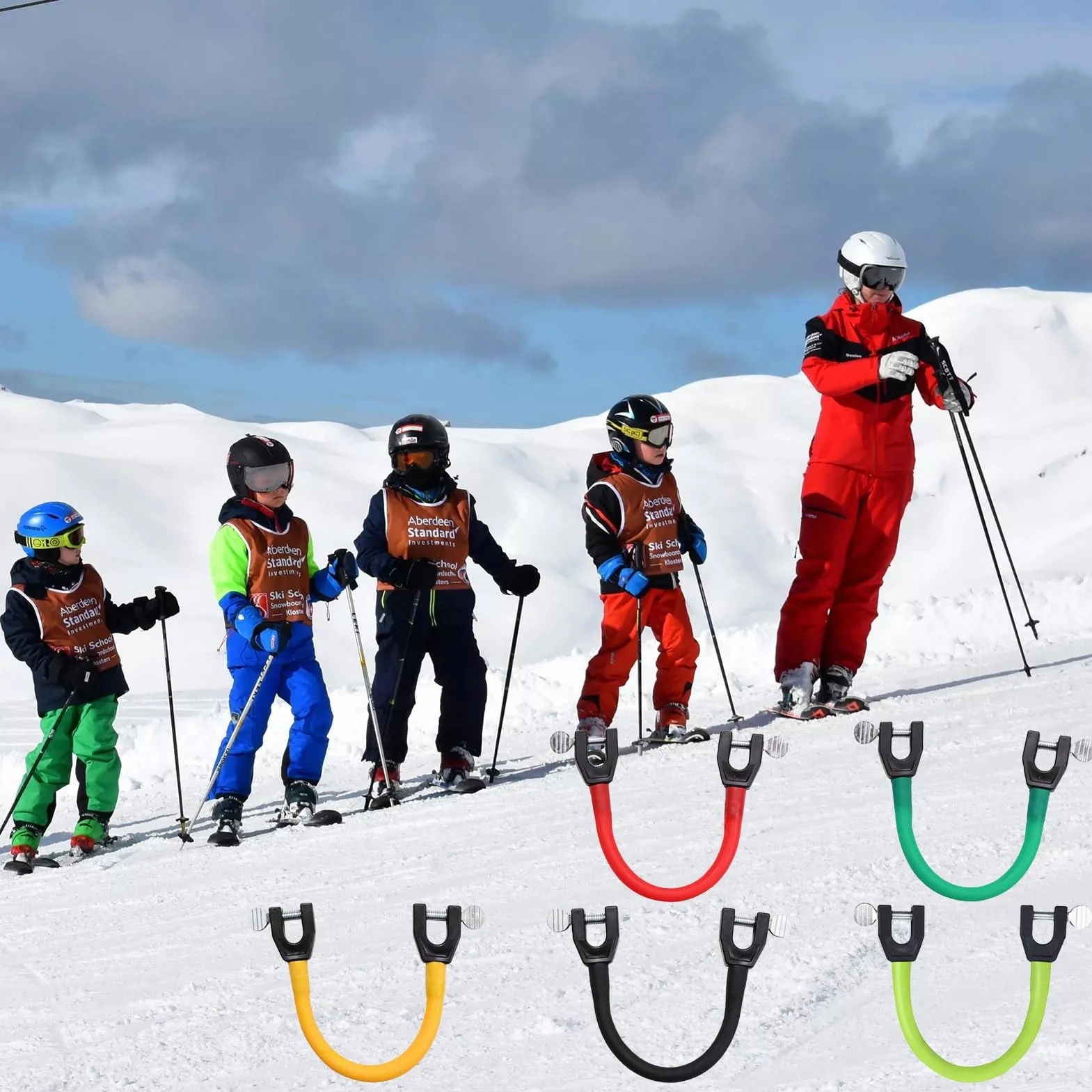 Złącze do końcówek dla dzieci Przenośne snowboardowe narzędzie treningu narciarskiego Easy Snow Pomoc klinowa zimowego