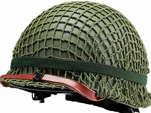 Amerykański kask M1 stalowy hełm zielony II wojna światowa imitacja z siatką