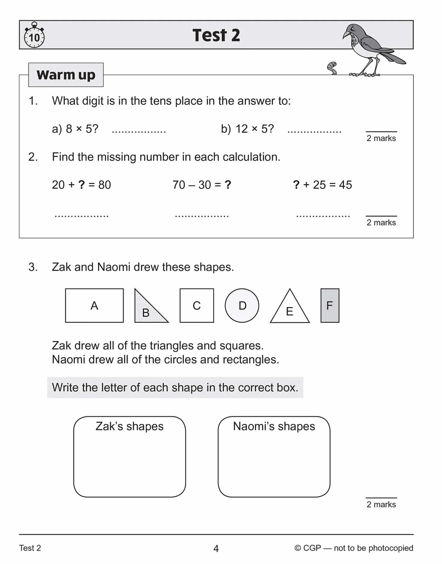 KS2 Year 3 Maths 10-Minute Tests: Problem Solving
