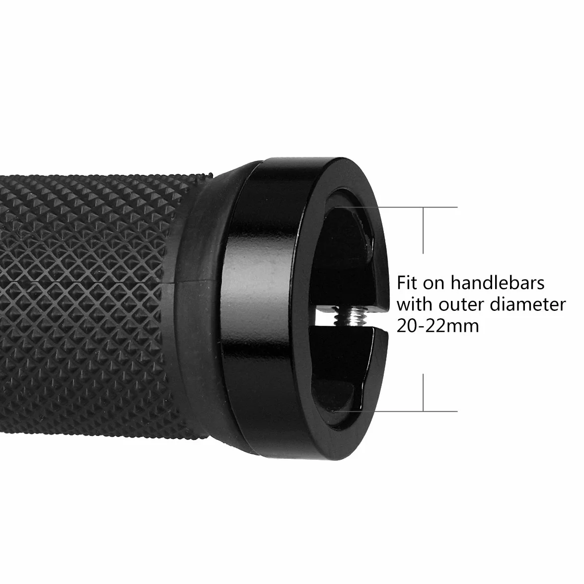LYCAON antypoślizgowy gumowy uchwyt rowerowy z aluminiowym zamkiem do roweru MTB BMX (czarne)