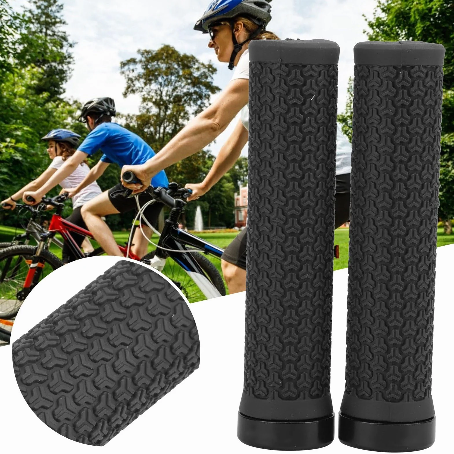 Uchwyty MTB z pojedynczą blokadą Antypoślizgowe Gumowe Amortyzujące do Roweru Górskiego Enduro