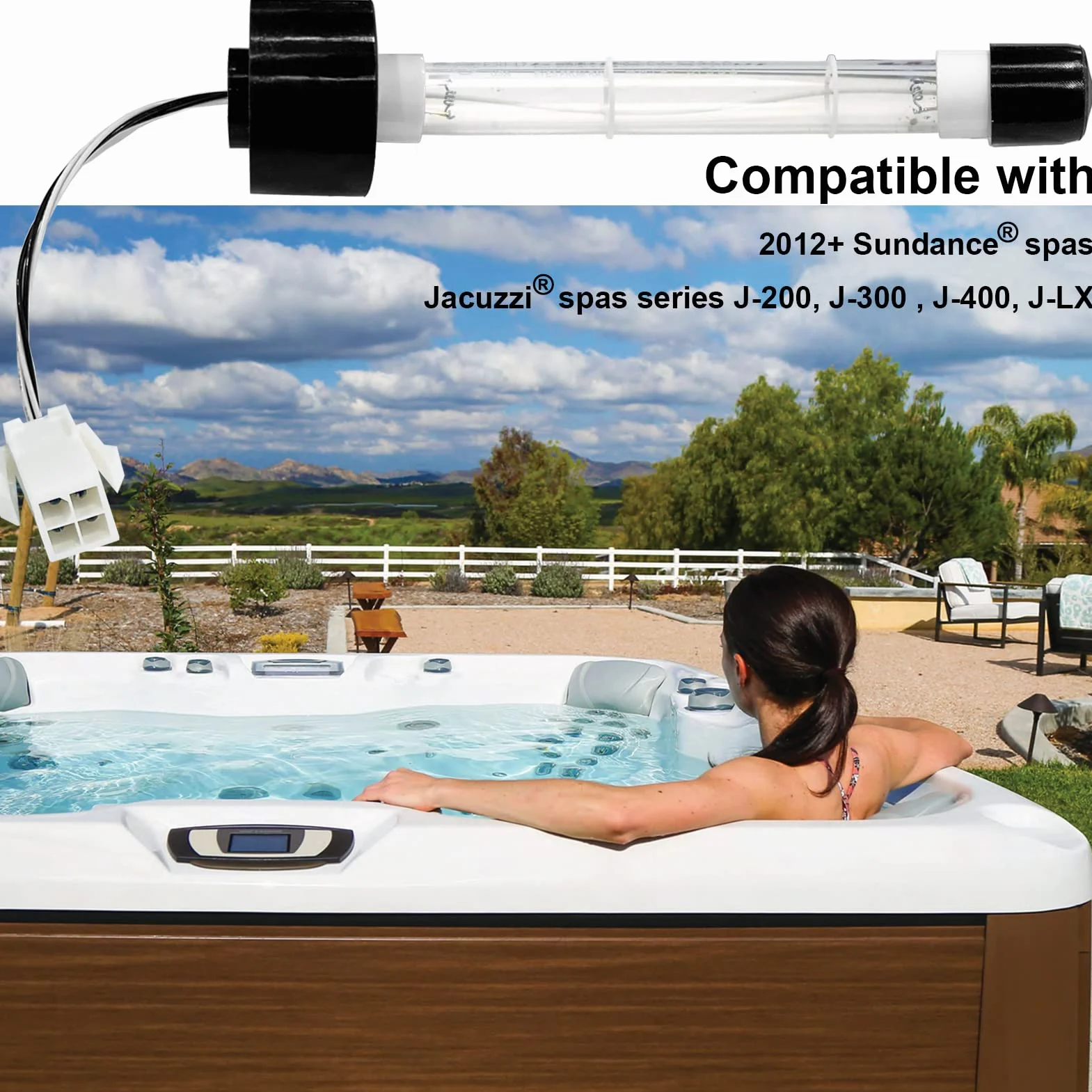 6472-841 Basen & Spa Wymienna żarówka UV do jacuzzi i spa Sundance Spa System oczyszczania wody ClearRay, kompletny montaż z uszczelką i złączem + instrukcja obsługi