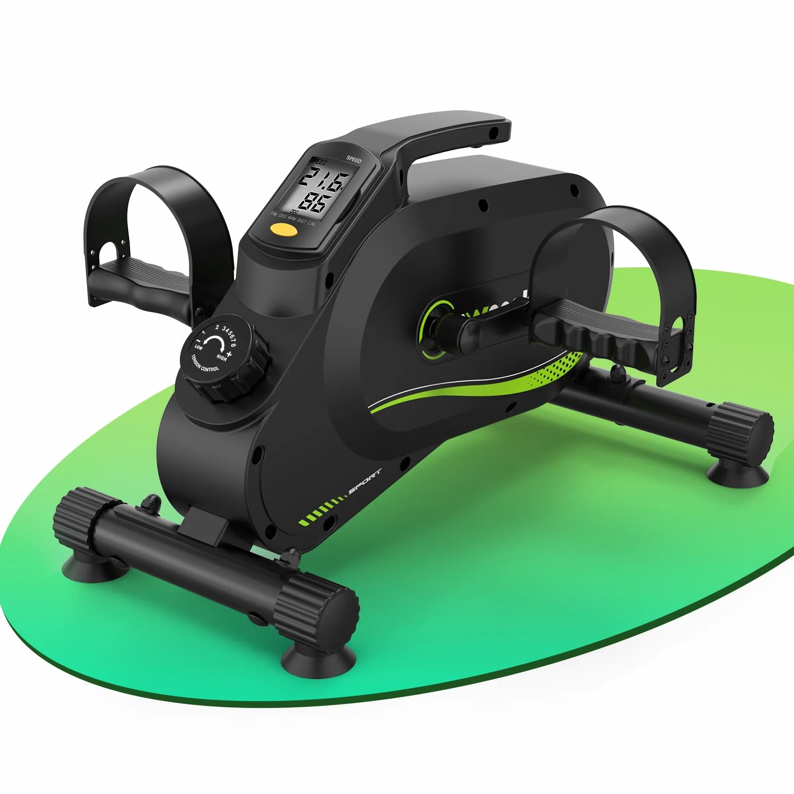 Mini magnetyczny trenażer rowerowy pod biurko z wyświetlaczem LCD