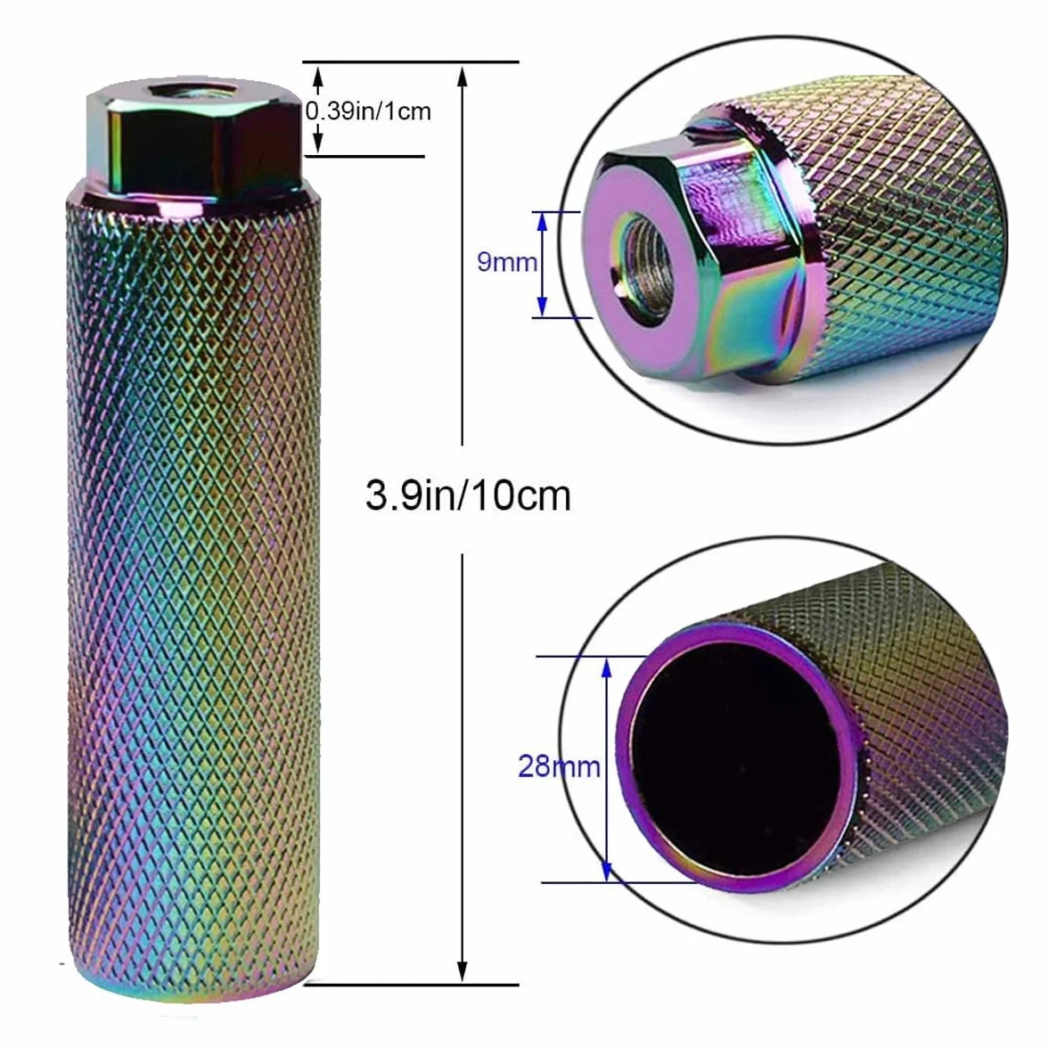 ZONSUSE 2 szt. Uniwersalne pegi rowerowe, antypoślizgowe pegi rowerowe do rowerów górskich, aluminiowe pegi rowerowe dla dzieci i dorosłych, BMX-Peg/Pediał z aluminium, antypoślizgowe (wielokolorowe)