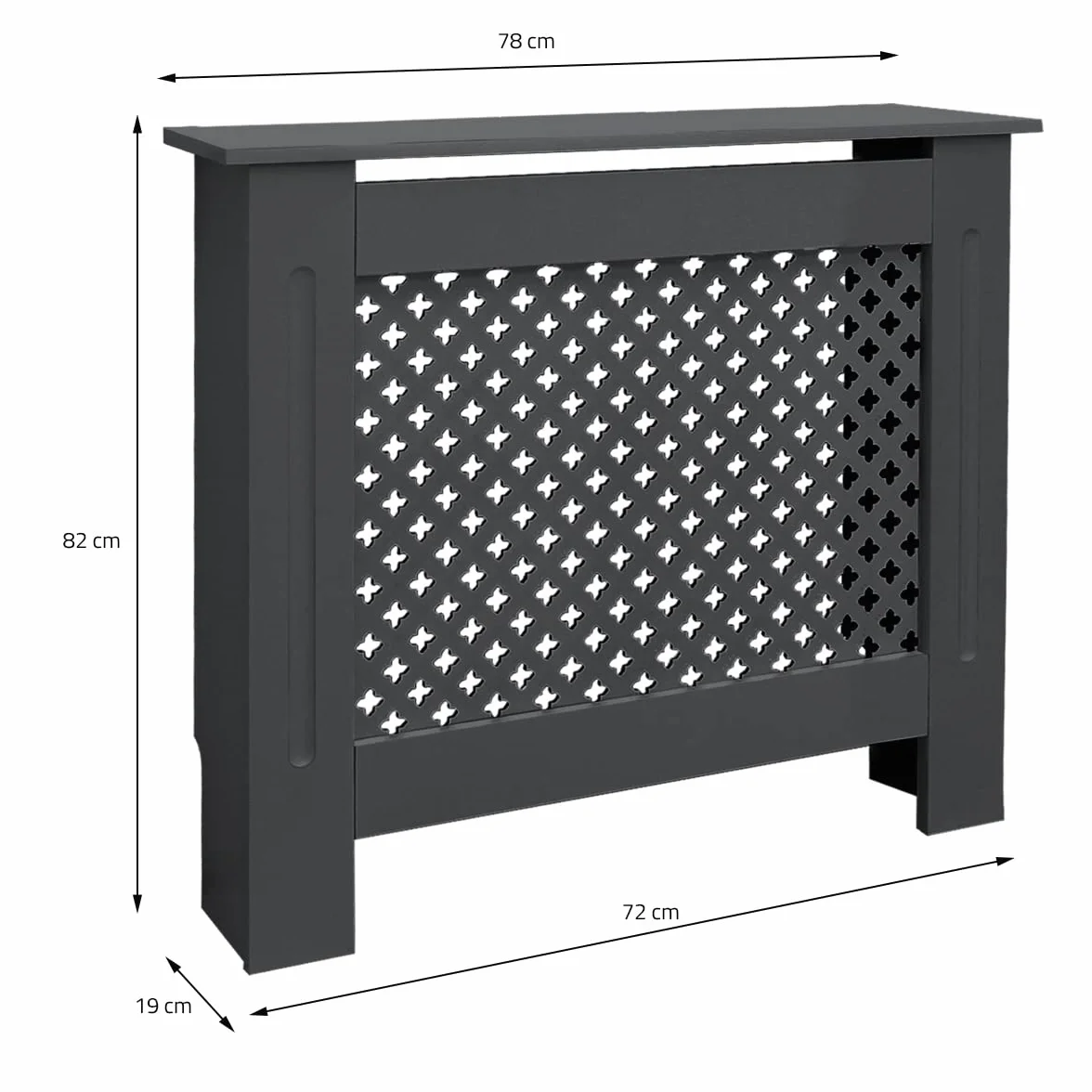 ML-Design oslona grzejnika z wzorem plastra miodu 78x19x82cm antracytowa wykonana z MDF lakierowana do sypialni salonu oslona grzejnika oslona grzejnika grzewczego oslona grzejnika grzewczego