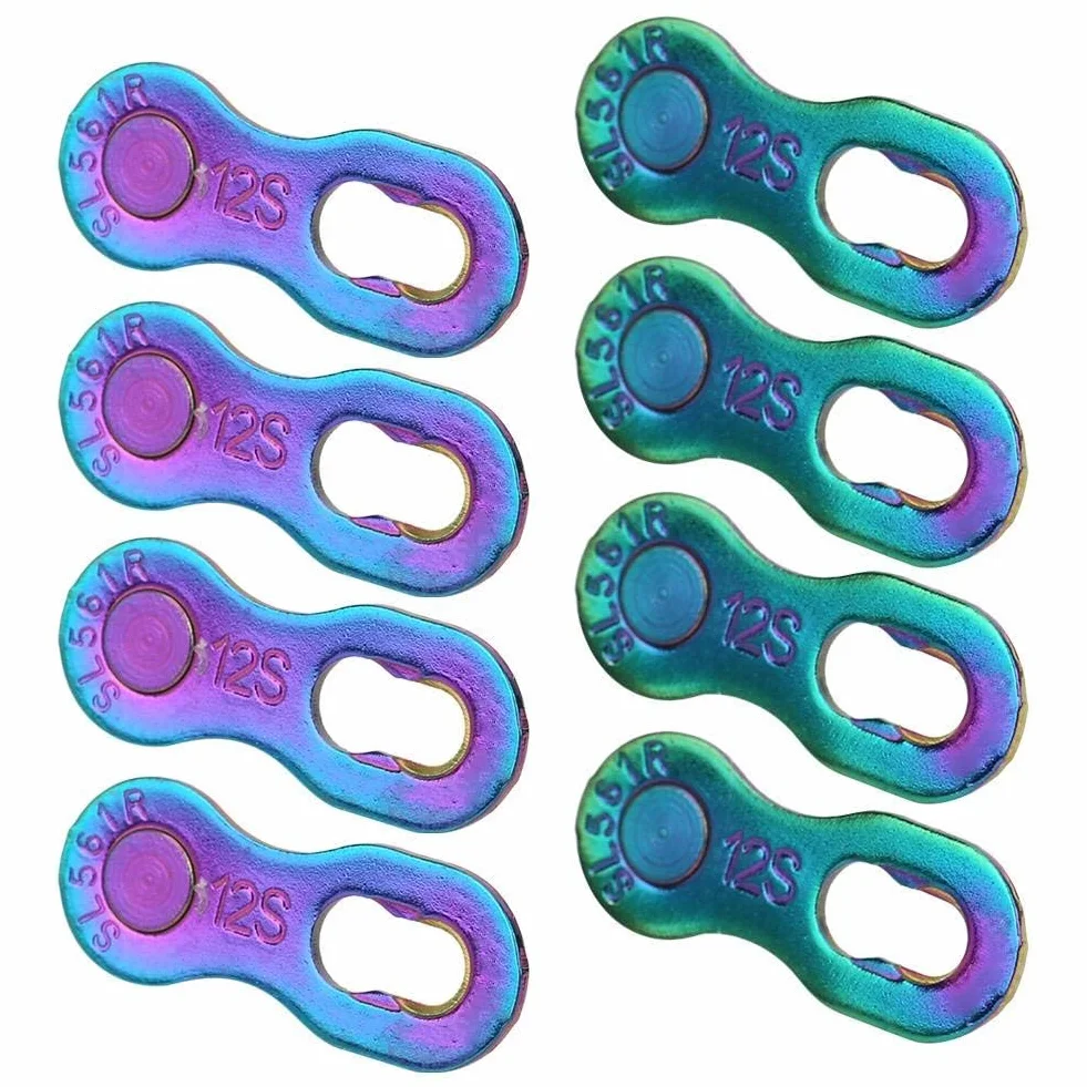 4Pair Steel Bike Chain Link Quick-Link Prędkość łańcucha rowerowego lub 12 Speed ​​Chain Missing Link Connector Repair (kolorowy)