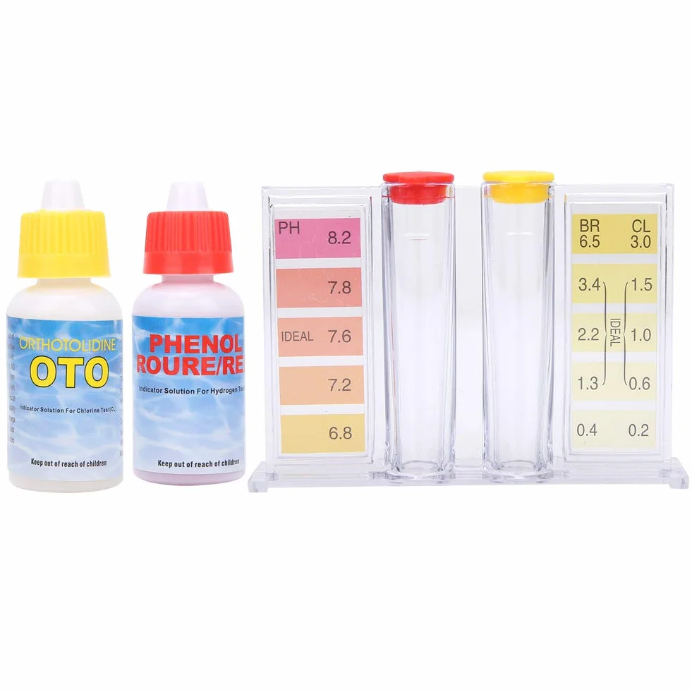 Zestaw do Badania Jakości PH Tester Basenu Pudełko Testowe do Testowania Chloru PH do Basenów Spa z Gorącymi źródłami