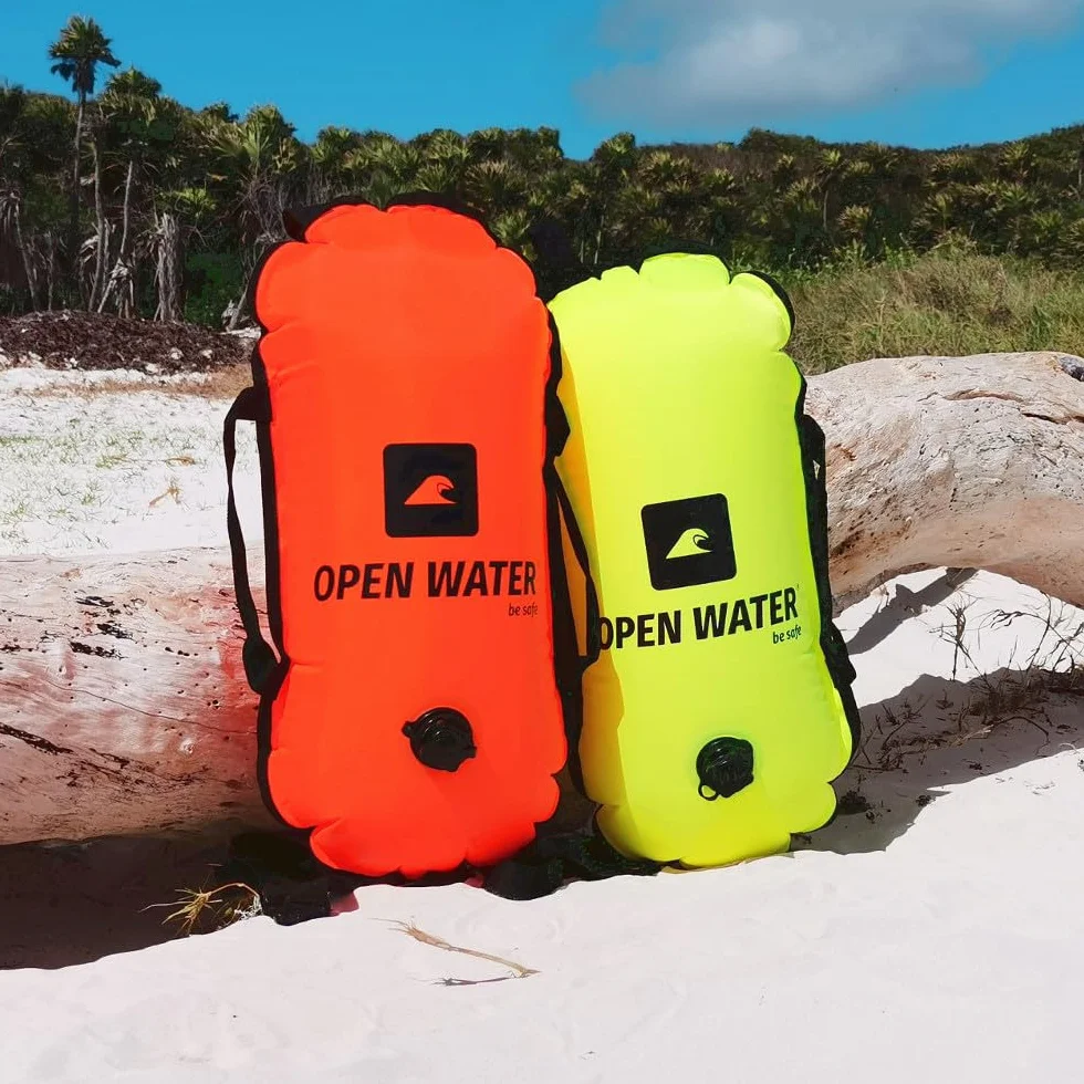 OPENWATER dmuchana bojka asekuracyjna żółto zielona neon