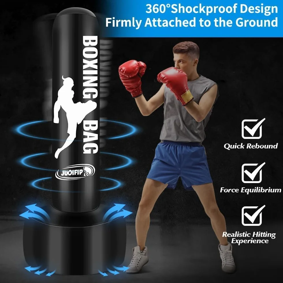 Worek bokserski 180 cm nadmuchiwany stojący do MMA Muay Thai Fitness