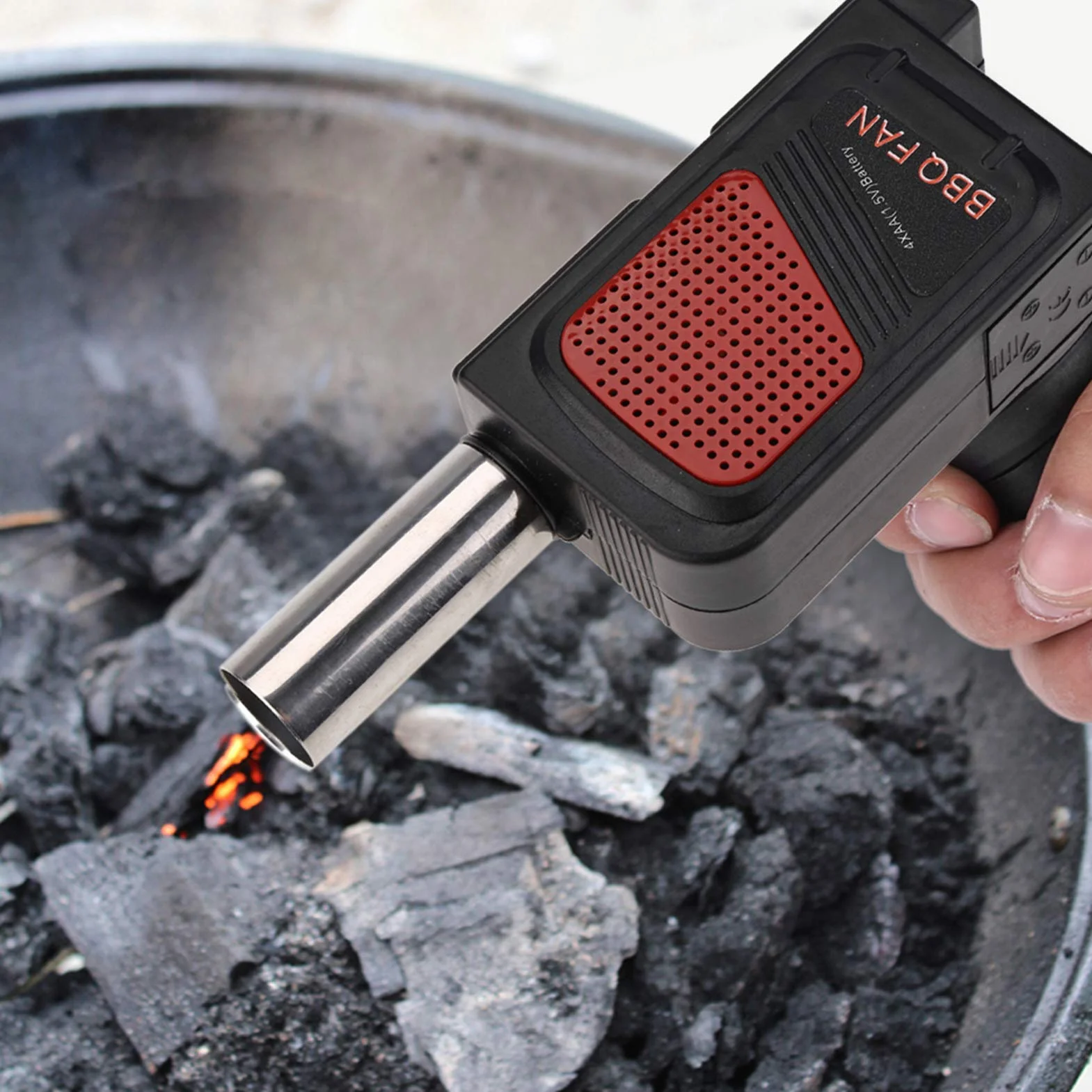 Przenośny elektryczny wentylator do grilla, dmuchawa powietrza na piknik na świeżym powietrzu, dmuchawa powietrza Bellows Tool na zewnątrz Camping Cook piknik grill