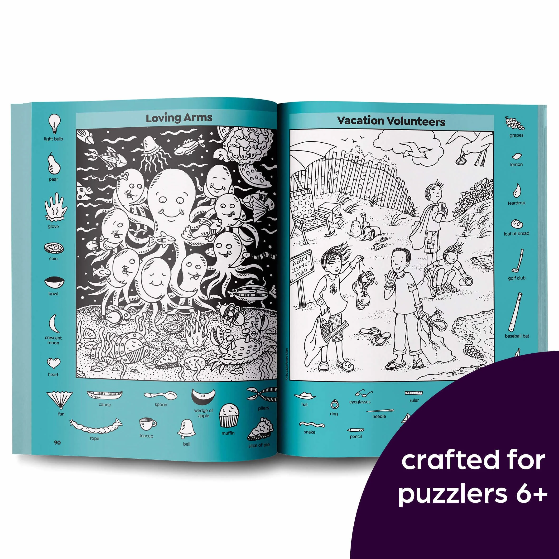Ocean Puzzles: Over 100 Ocean-Themed Search and Find Puzzles for Kids 6 and Over, Featuring Sea Creatures, Marine Animals, Underwater Scenes and Over 1,900 Hidden Objects