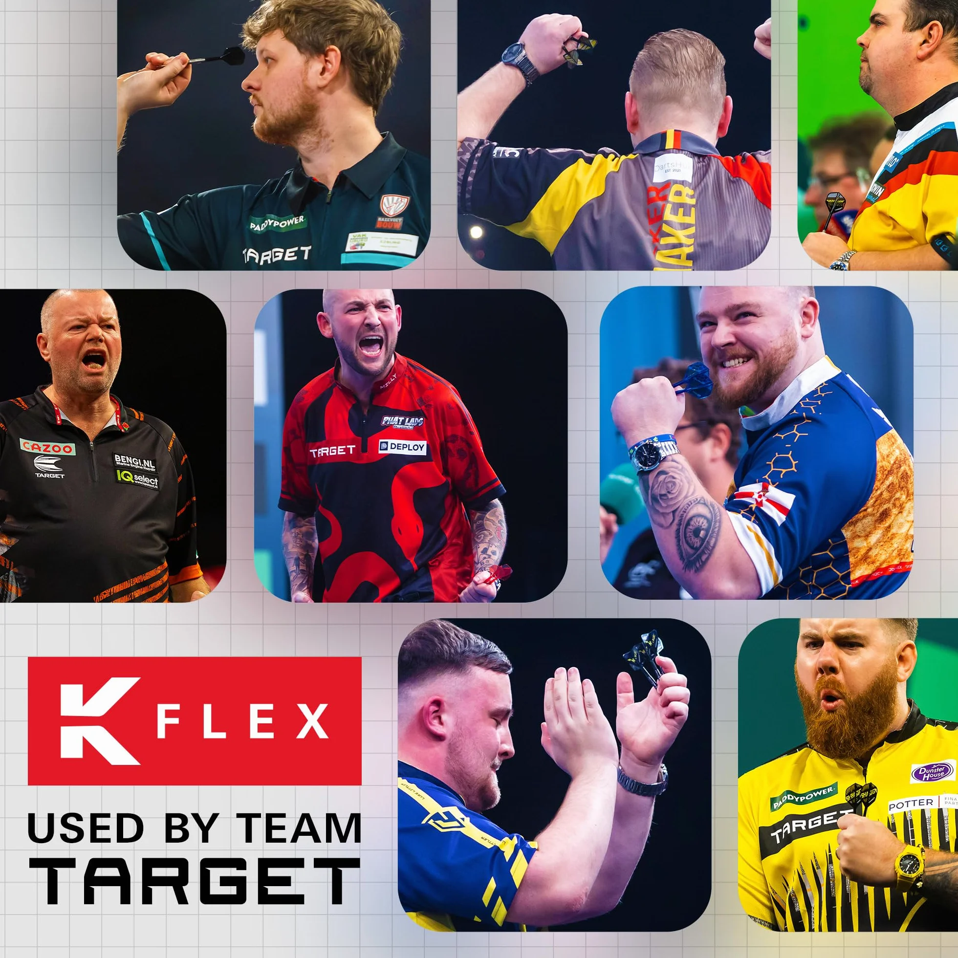 Target Darts Zintegrowane Lotki i Shafty K Flex No.2 Zestaw 3 Lotek K-Flex Krótki Pośredni Średni Profesjonalne Akcesoria do Rzutek