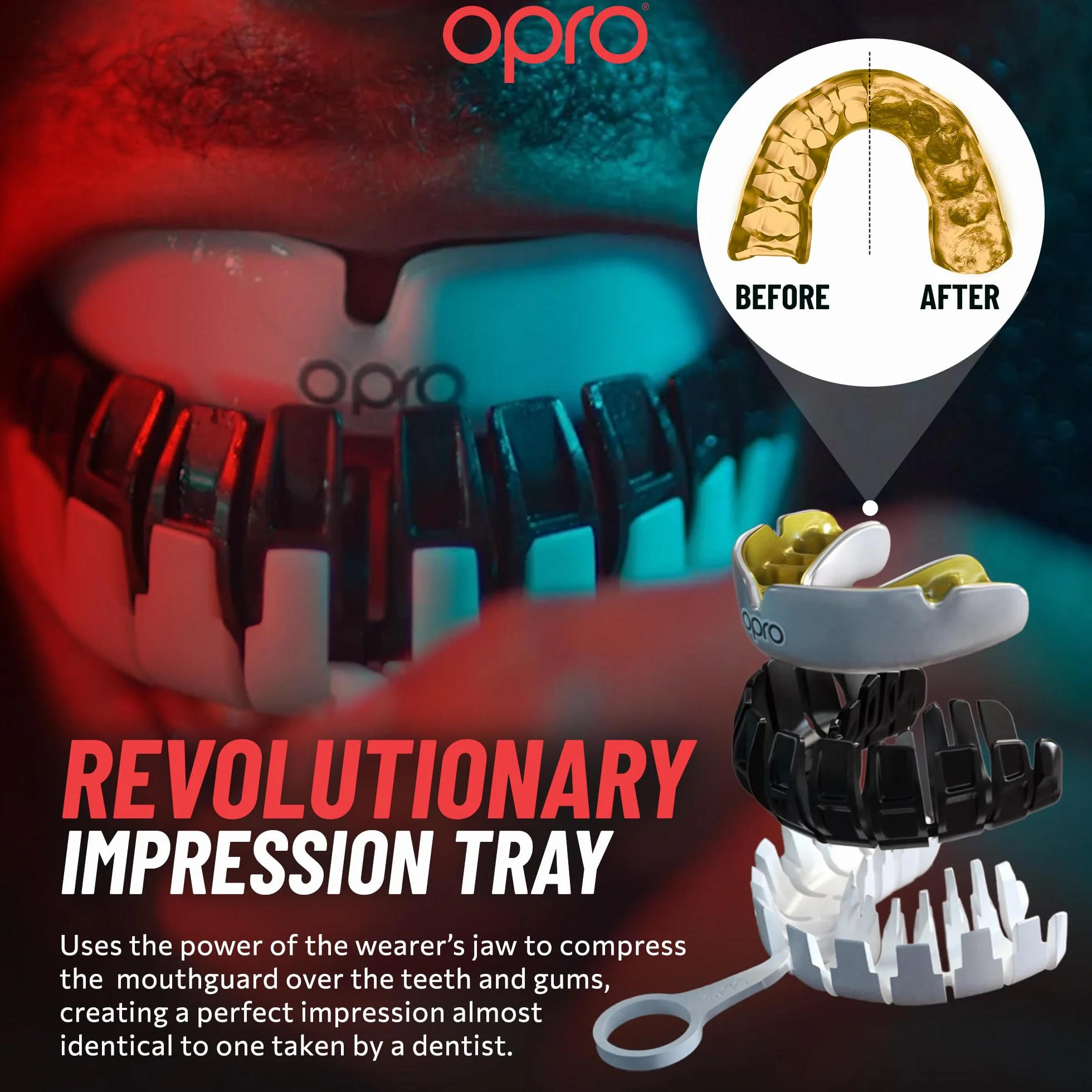 OPRO osłona na zęby dla dentysty, czarne szczęki, ochrona do rugby, boksu, hokeja, MMA