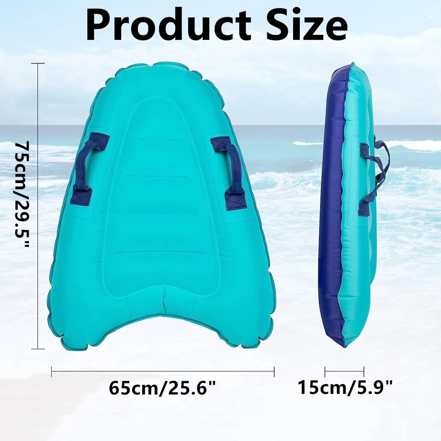gotyou Nadmuchiwana deska surfingowa bodyboard z uchwytami dla dzieci dorosłych początkujących