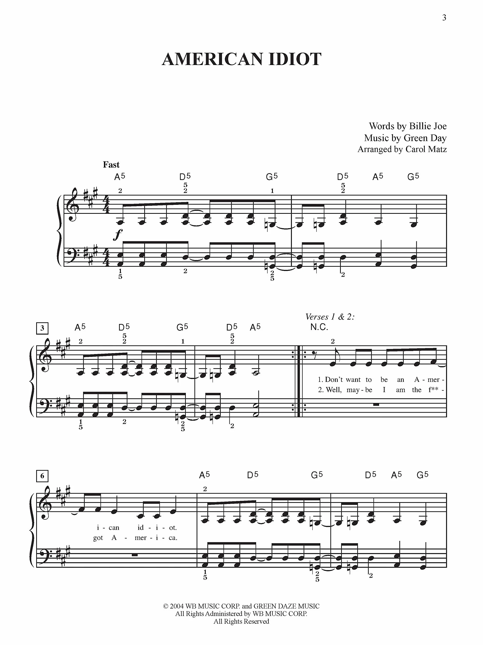Green day anthology (matz) easy piano book: Sheet Music Anthology