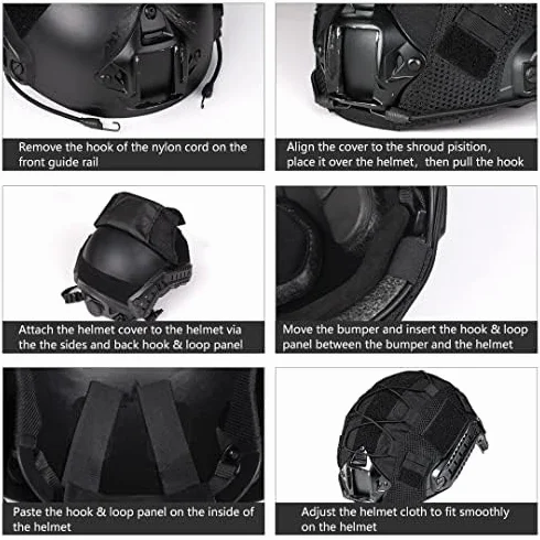 IDOGEAR Szybki kask taktyczny pokrowiec 500D nylon Airsoft M/L