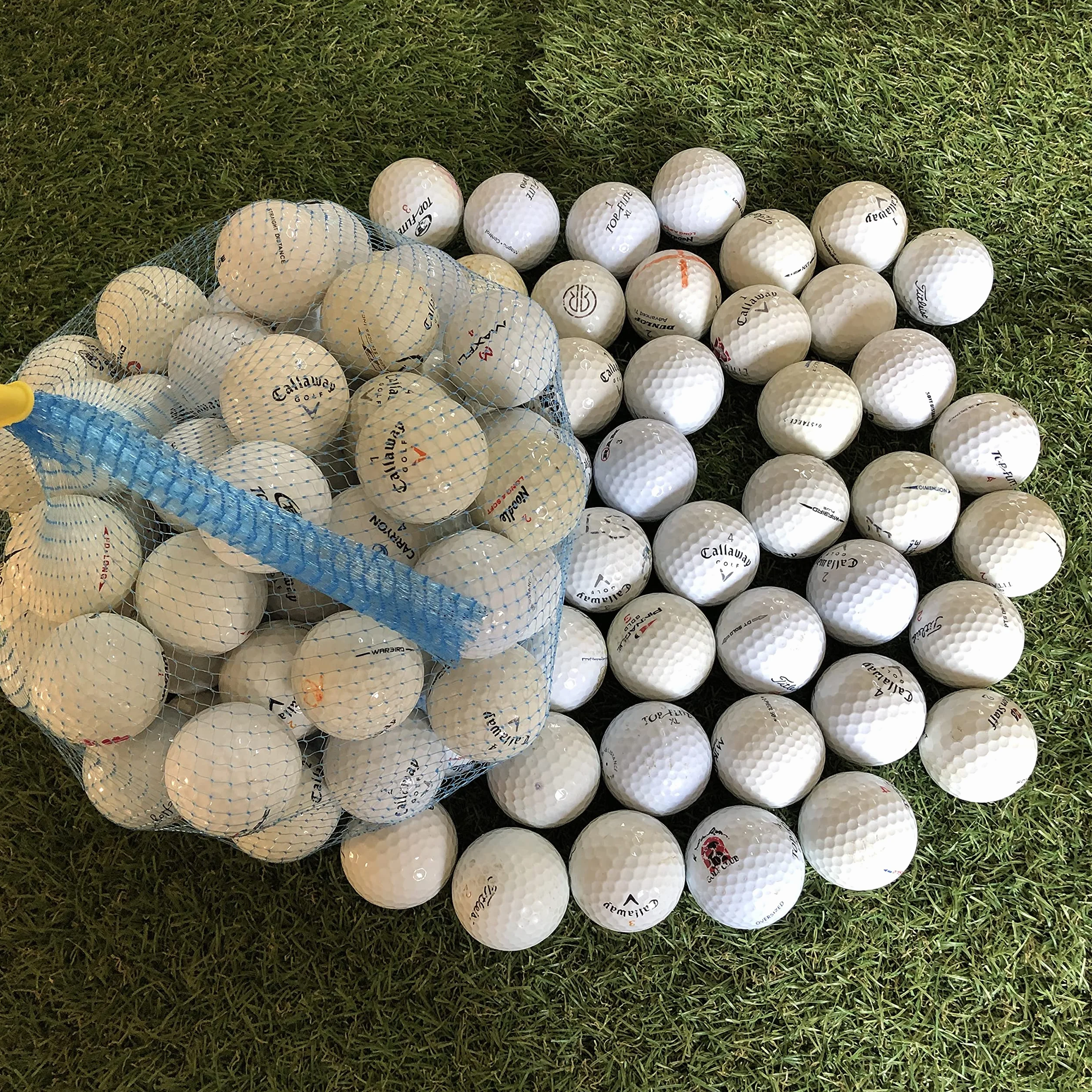 100 Lakeballs / Mieszanka piłek do crossgolfa, Titleist, Callaway, Nike, Bridgestone i inne.