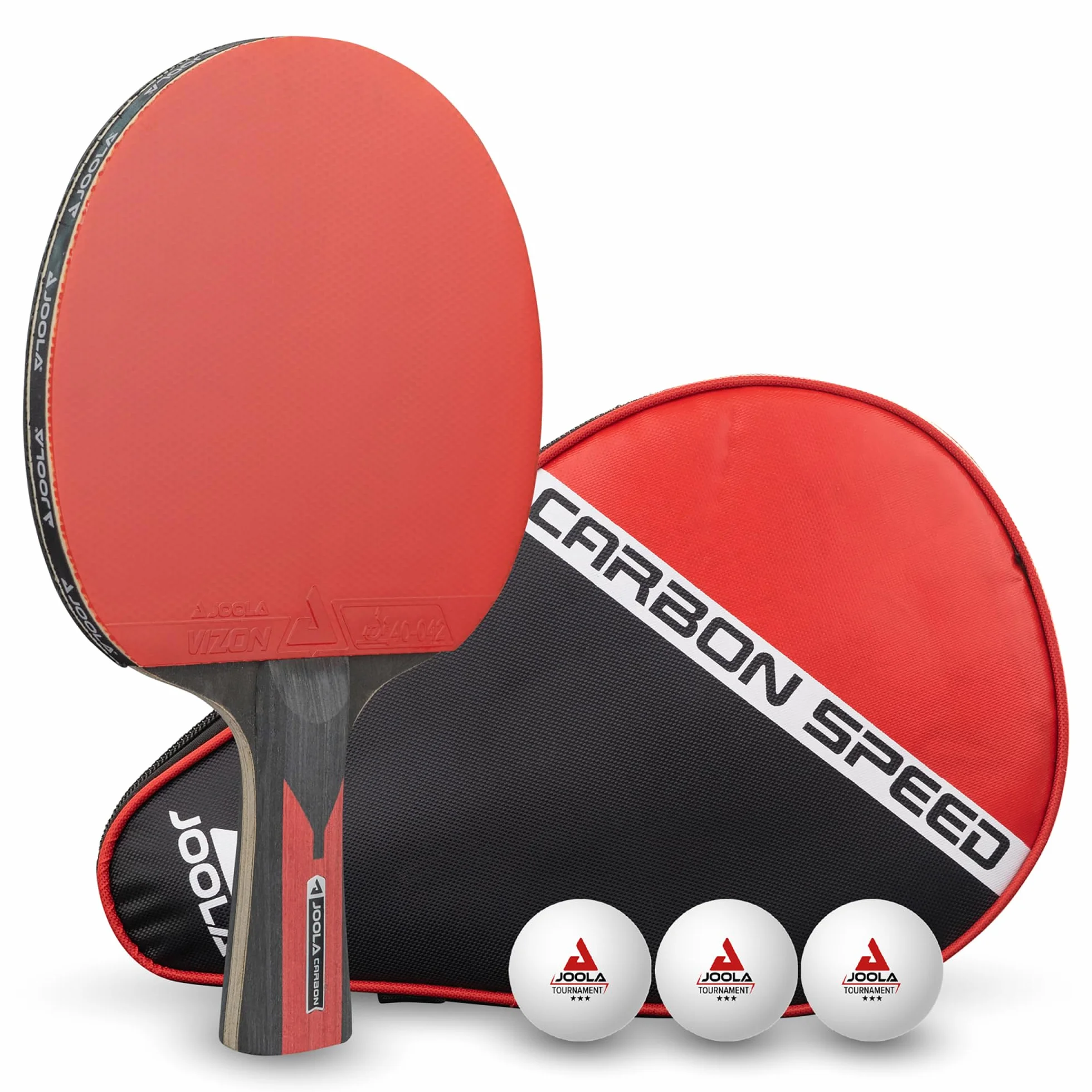 Joola Zestaw Do Tenisa Stołowego Carbon Speed 5 Elementów Czerwony Czarny