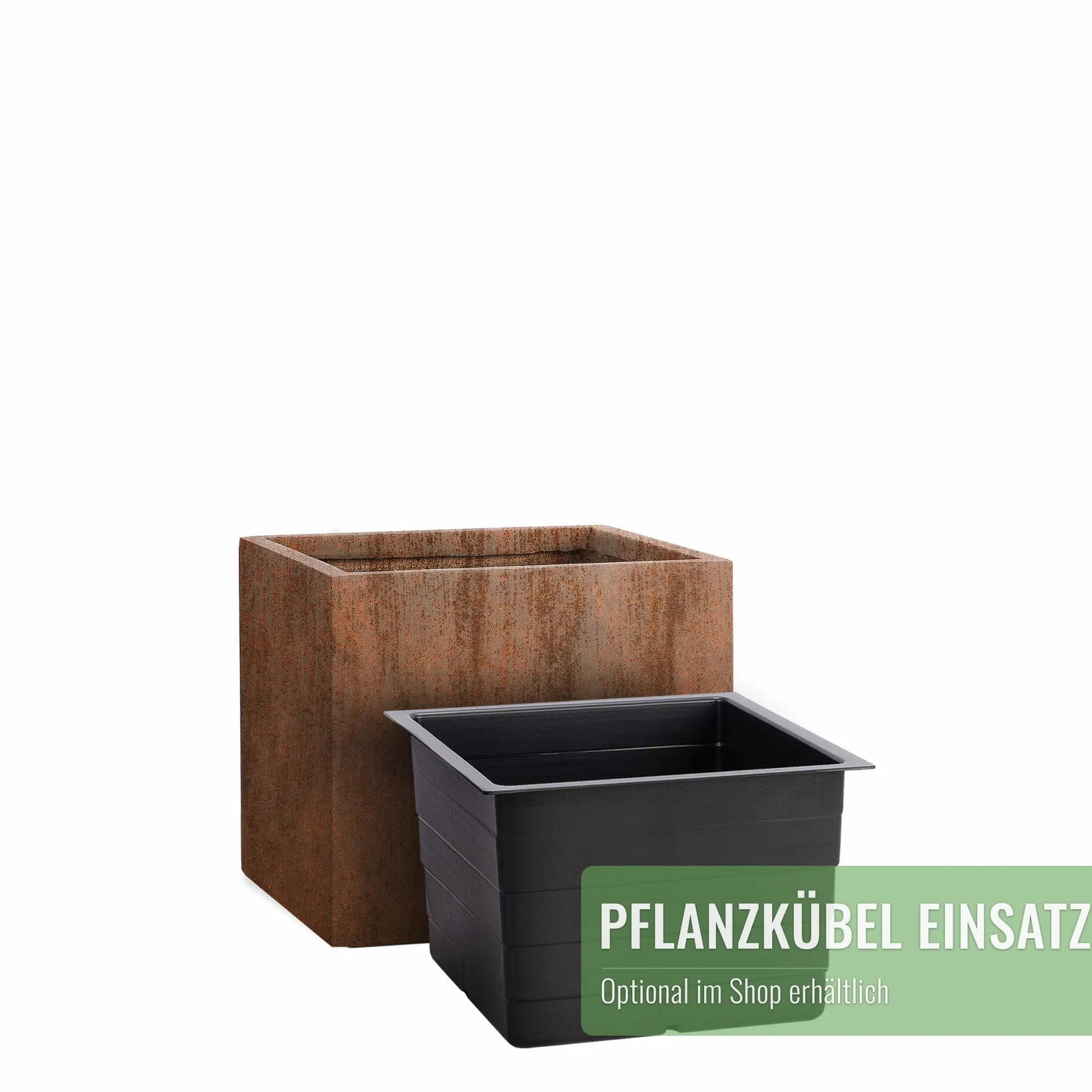 Pflanzwerk® Donica na rośliny z włókna szklanego Cube rdzawa brązowa 30 x 34 x 34 cm XXL *odporna na mróz * ochrona przed promieniowaniem UV * * * produkt wysokiej jakości