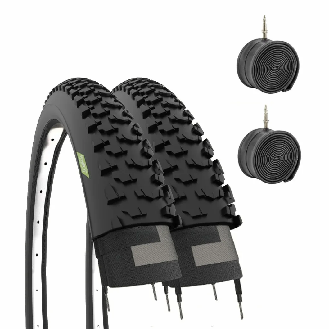 ECOVELO 2 x pokrywa 24 x 1,95 (50 – 507) + pokoje | czarne opony MTB rower górski