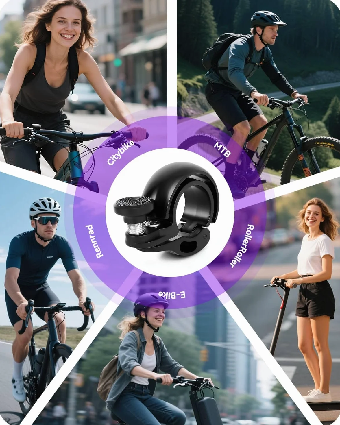 Dzwonek Rowerowy THIMOONS | 2025 Nowa Wersja | Mini Głośny i Jasny | Dzwonek Rowerowy MTB, Pasuje do Kierownicy 22,2 mm