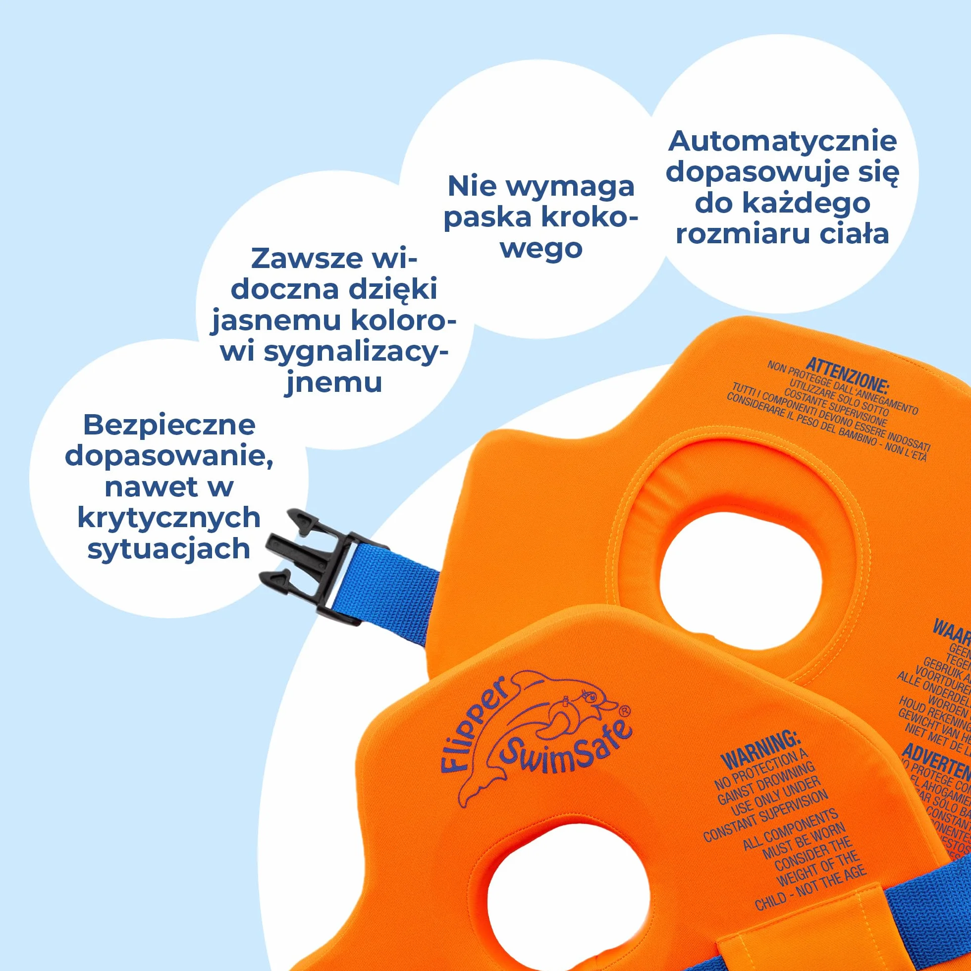 Flipper SwimSafe 1400 kamizelka ratunkowa dla dzieci 11-30 kg piankowy rdzeń