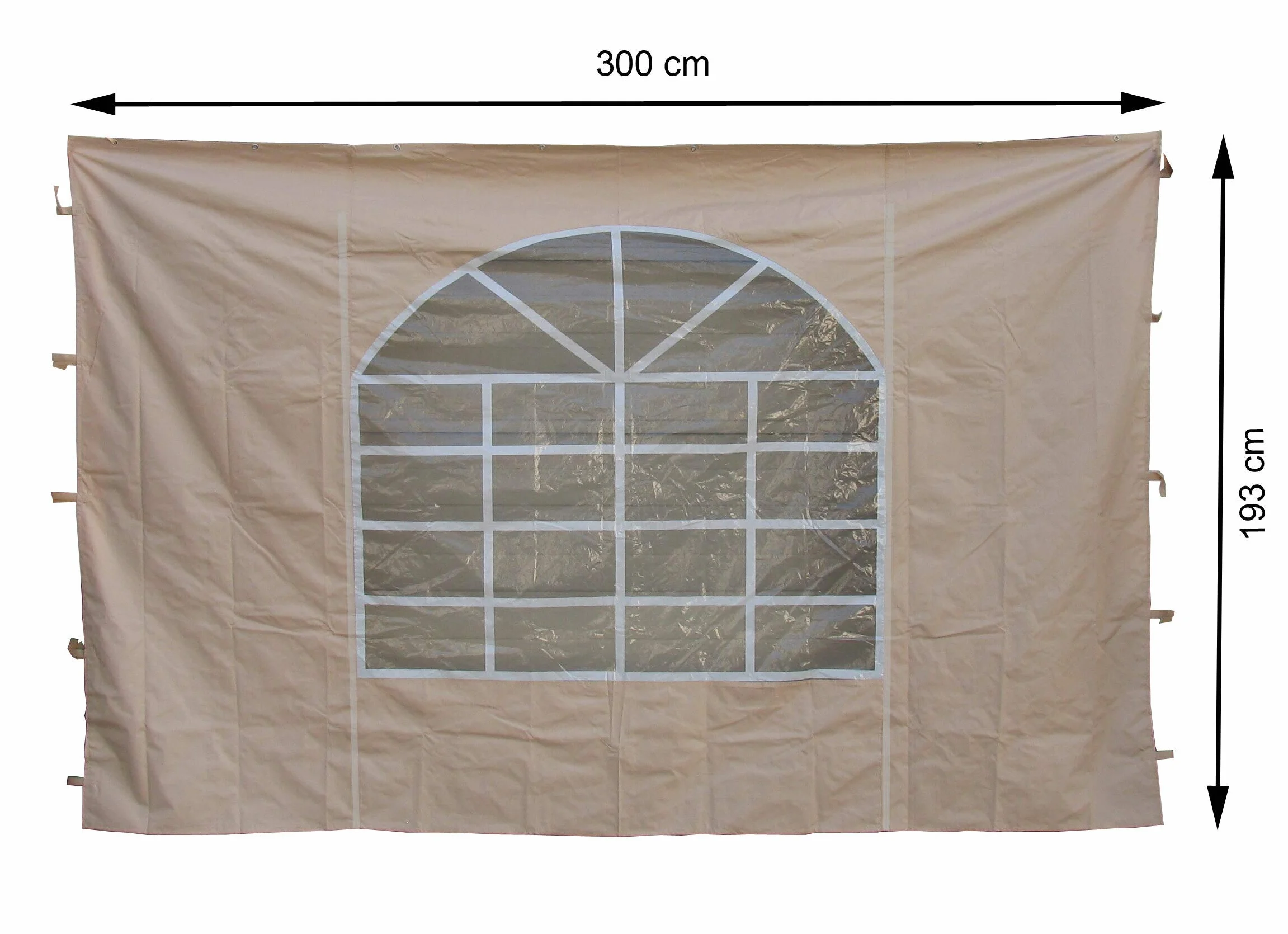 QUICK STAR 2 panele boczne z okienkiem z PCW, 300 x 193 cm, do pawilonu Sahara 3 x 3 m, piaskowy