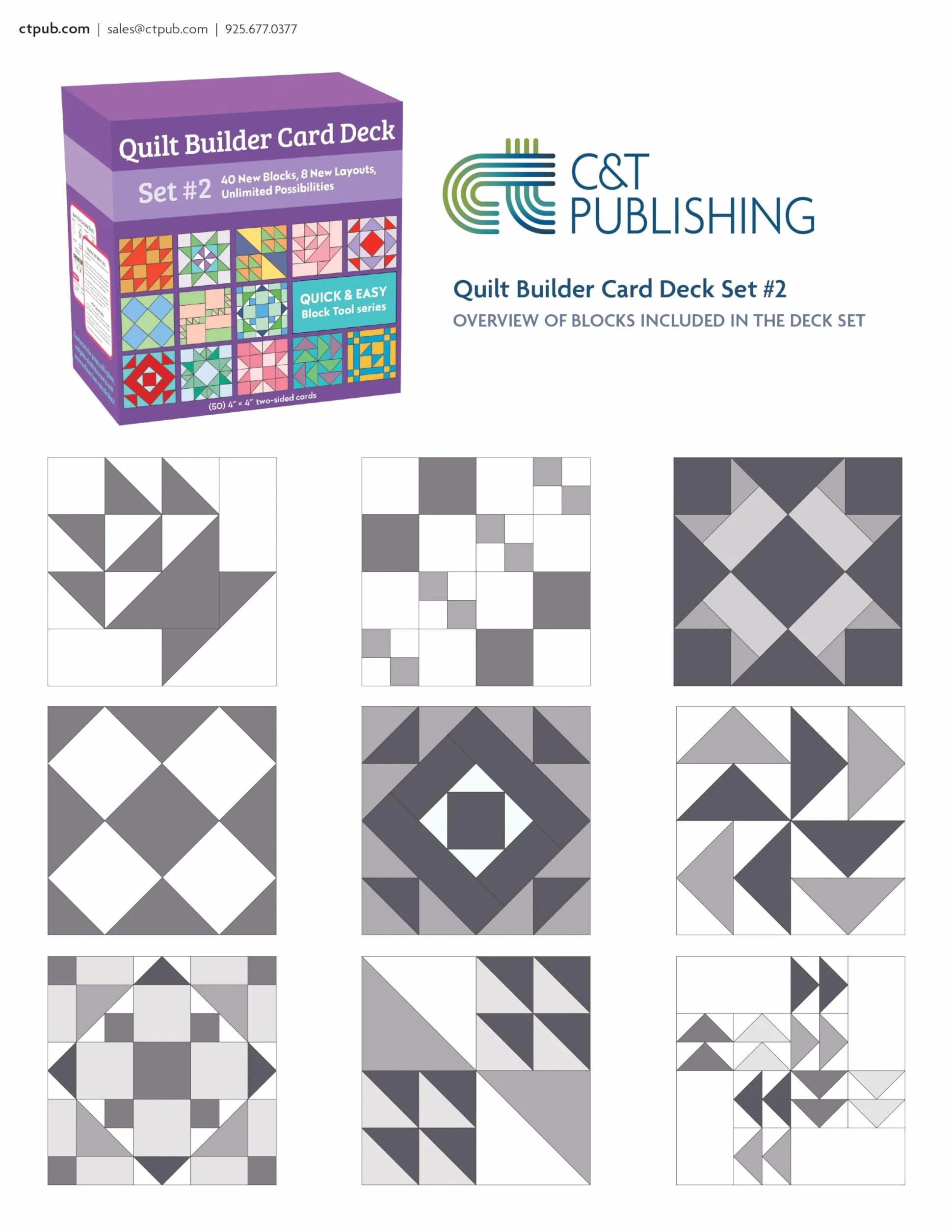 Quilt Builder Card Deck Set #2: 40 New Blocks, 8 New Layouts, Unlimited Possibilities