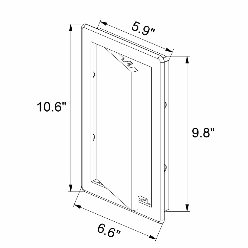 Awenta Drzwi z tworzywa sztucznego 150 x 250 mm – biała pokrywa klapy otwierającej – zamek do drzwi skrzynkowych – zasuwa – ukryty zawias – zdejmowane drzwi – gładka powierzchnia do lakierowania