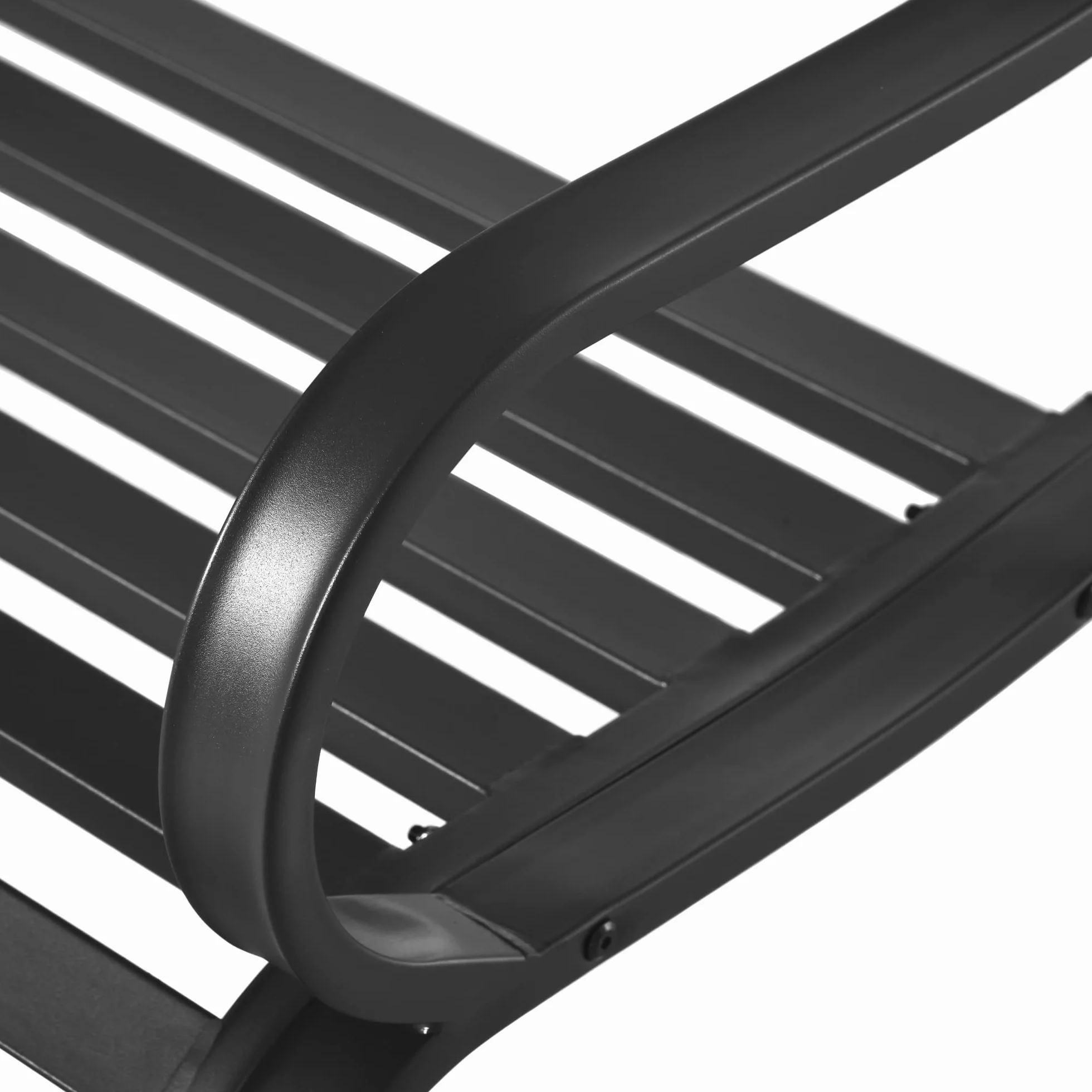 Outsunny® Ławka ogrodowa metalowa 2-osobowa czarna