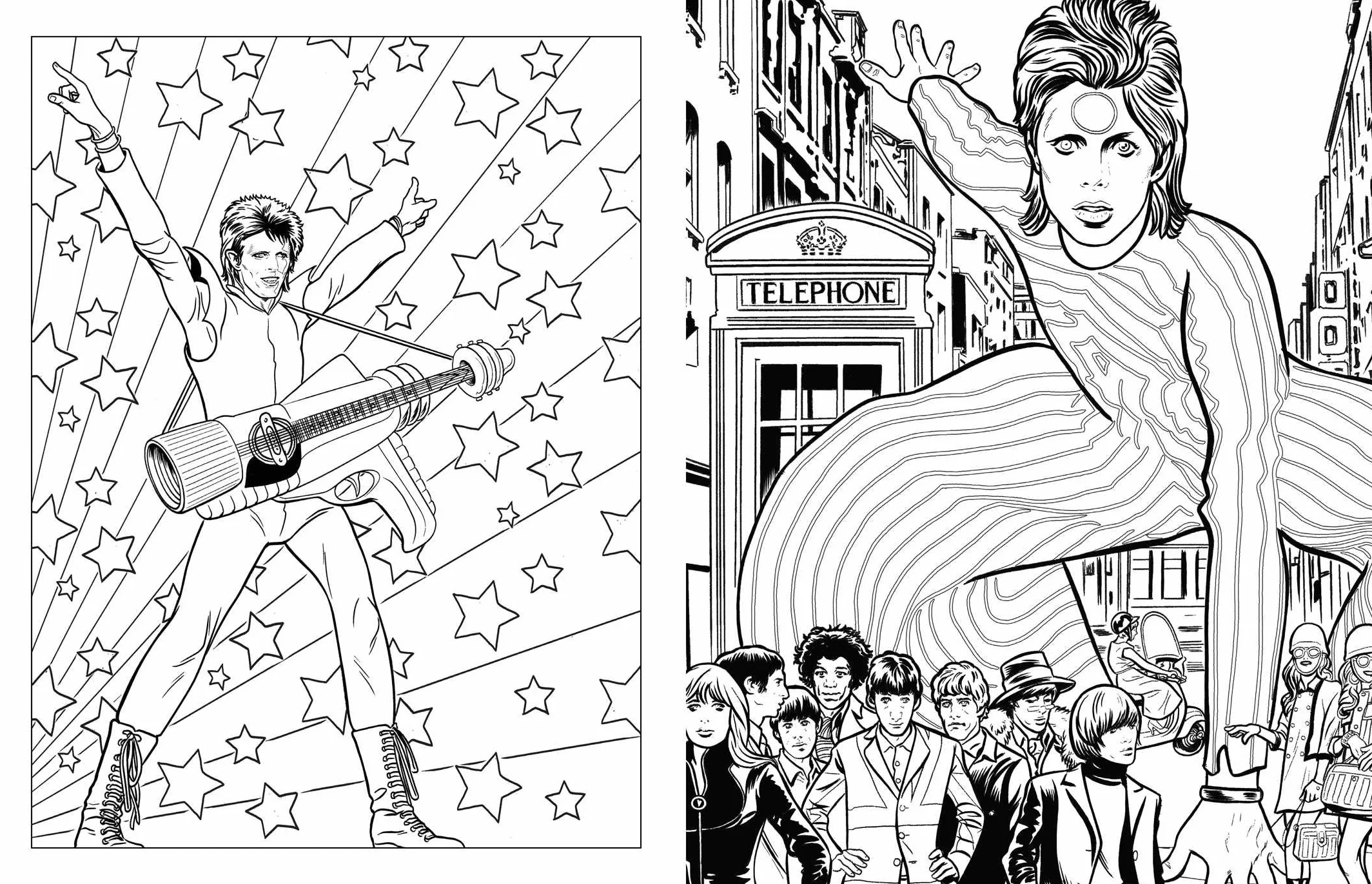 Bowie: A Michael Allred Coloring Book: The Unauthorized Coloring Book Based on the New York Times-Bestselling Graphic Novel Bowie!