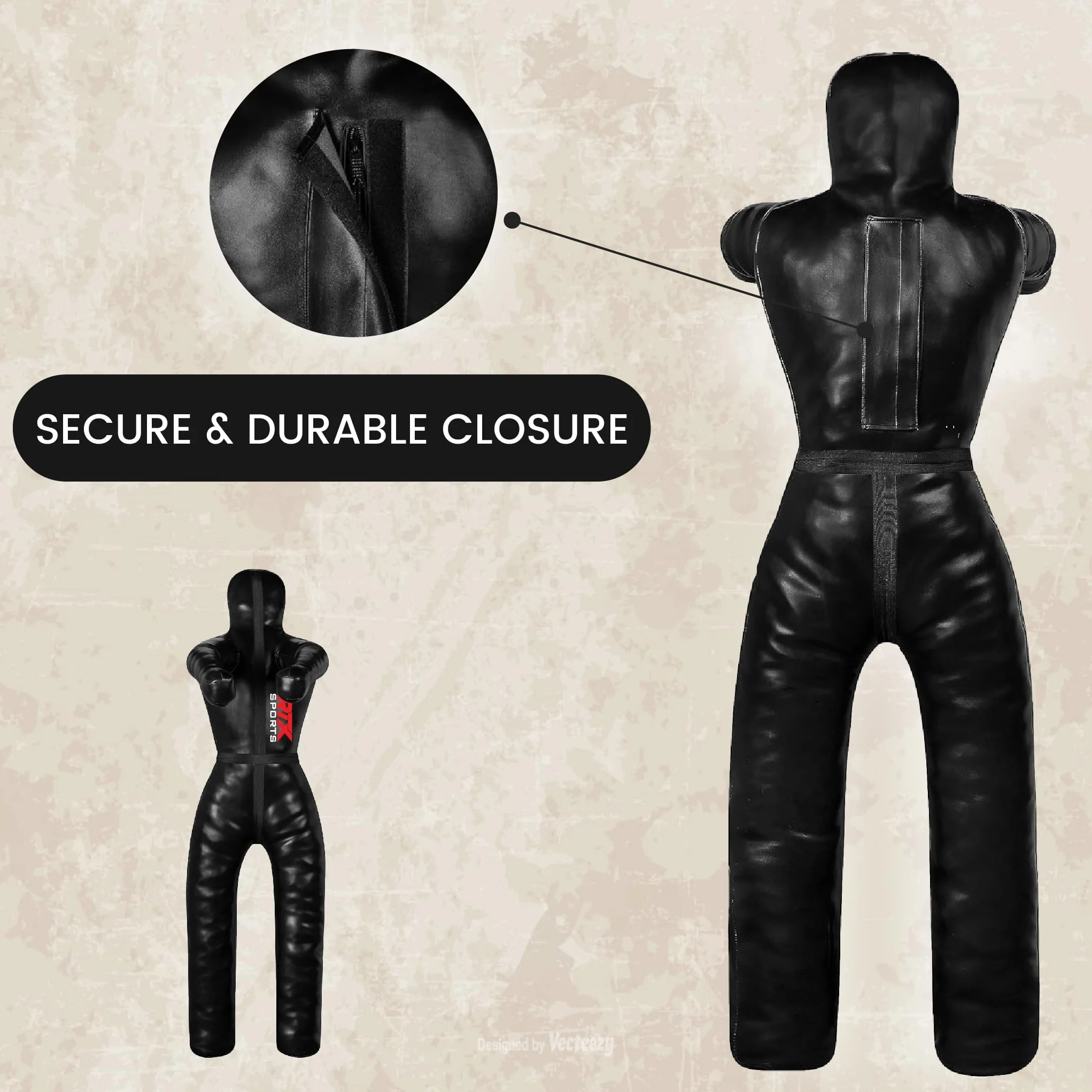 RTX MMA Judo Grappling Dummy Boxing Bag Brazylijski BJJ Jiu Jitsu Stanowisko Wrestling BJJ Dummy Martial Arts Boxing Box Training Dummies - Rexine - Unfilled