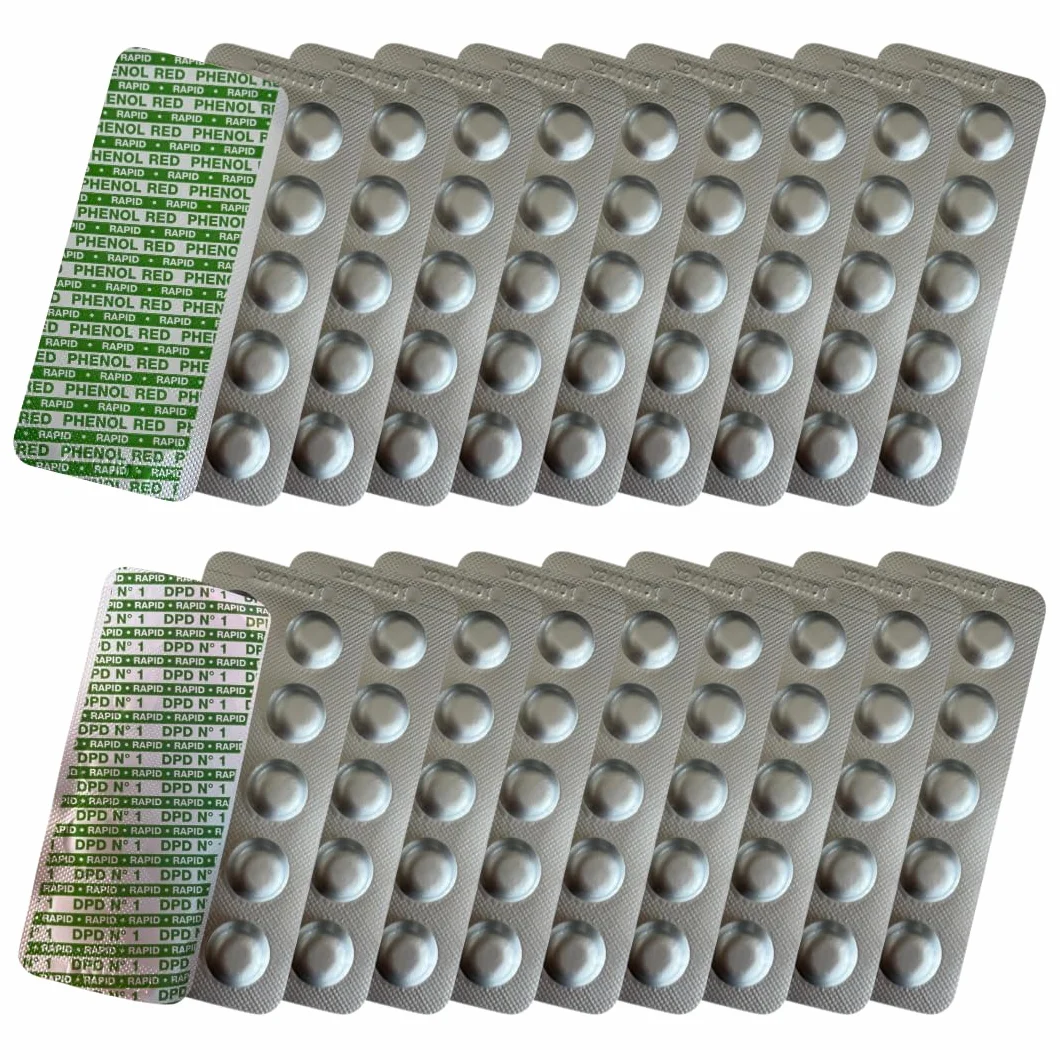 Rapid Tabletki testowe do testera wstrząsów, wartość pH Phenol Red, bez chloru DPD1, tester wody, tester wody, trwałość 10 lat (200)