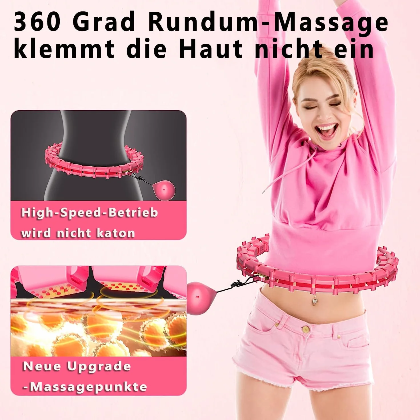Regulowane hula hop z wypustkami do masażu 360°, 24 ogniwa, dla dzieci i dorosłych