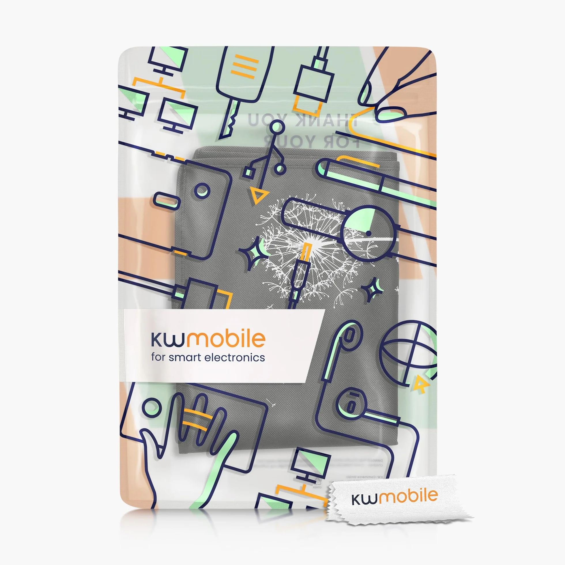 kwmobile Etui kompatybilne z Russell Hobbs SatisFry pokrowiec ochronny - frytkownica na gorące powietrze - w kolorze białym i czarnym dmuchawiec, miłość